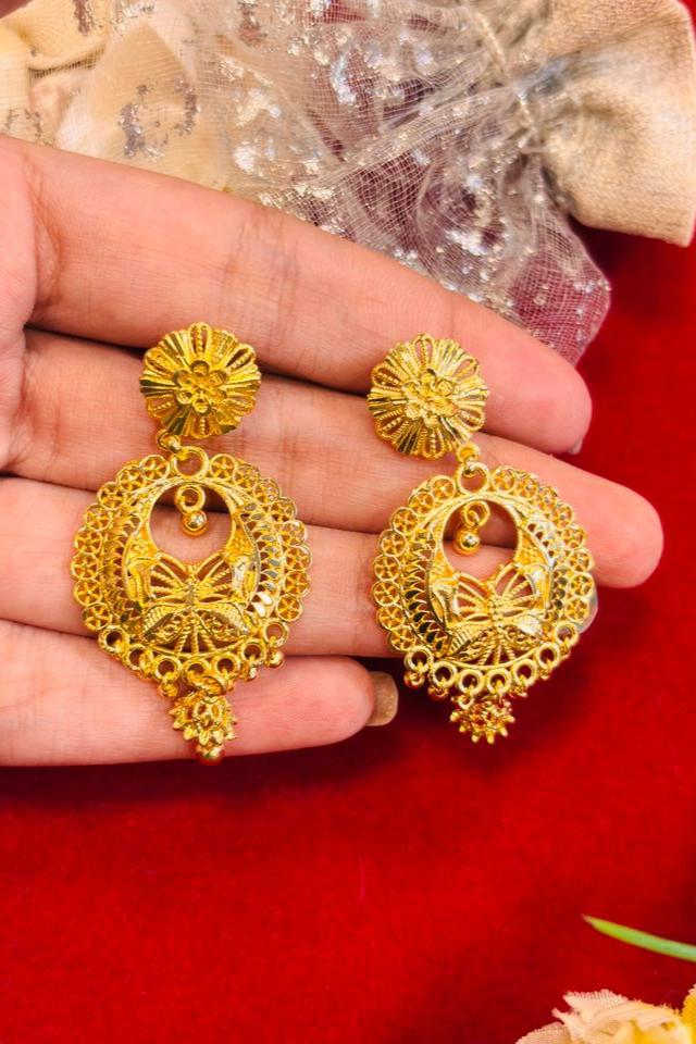 Bengali Jewellery Earrings Gold Plated Khazana Jewellery Earrings