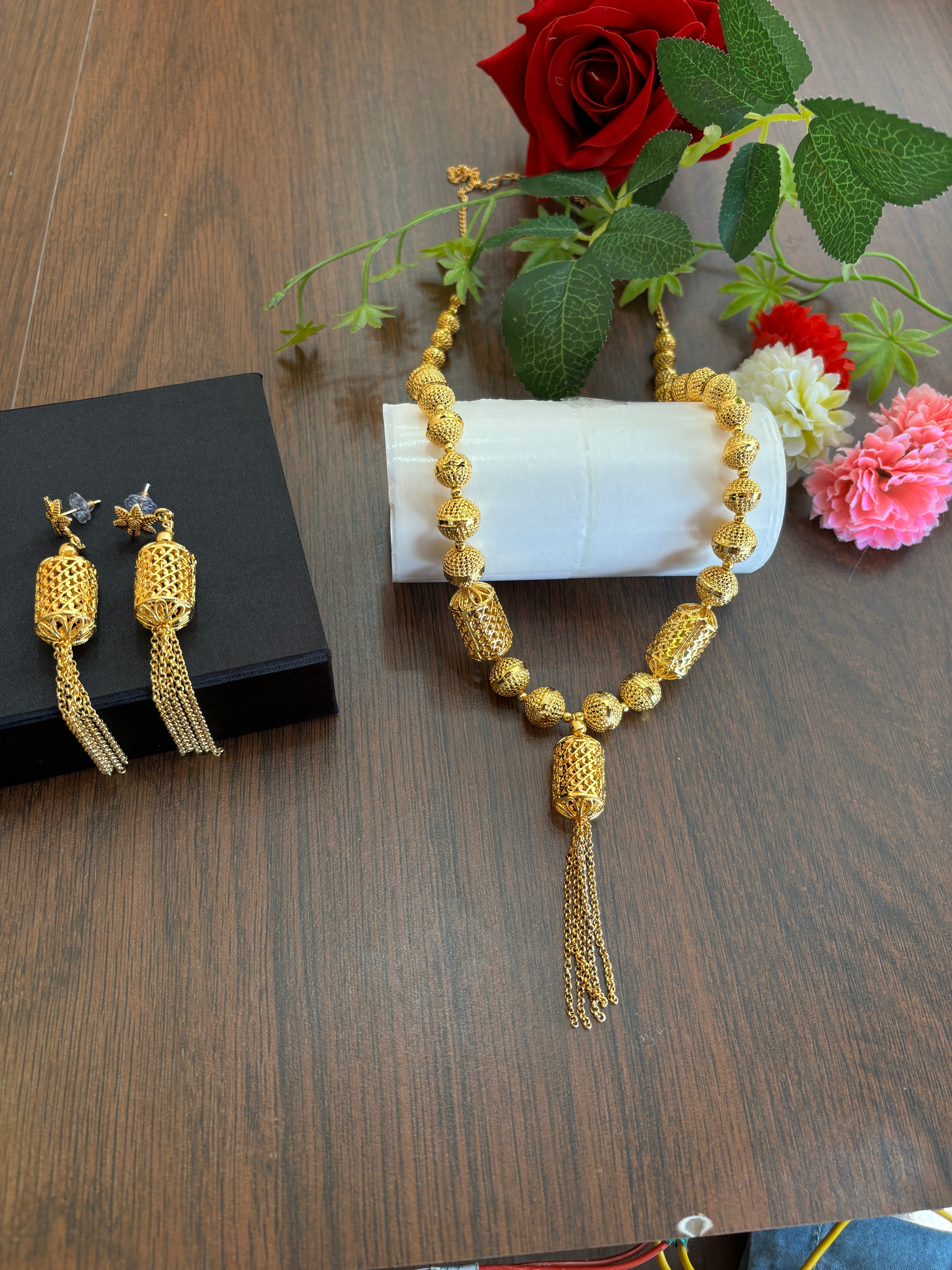 Traditional Dholak Design- Gold Plated Set