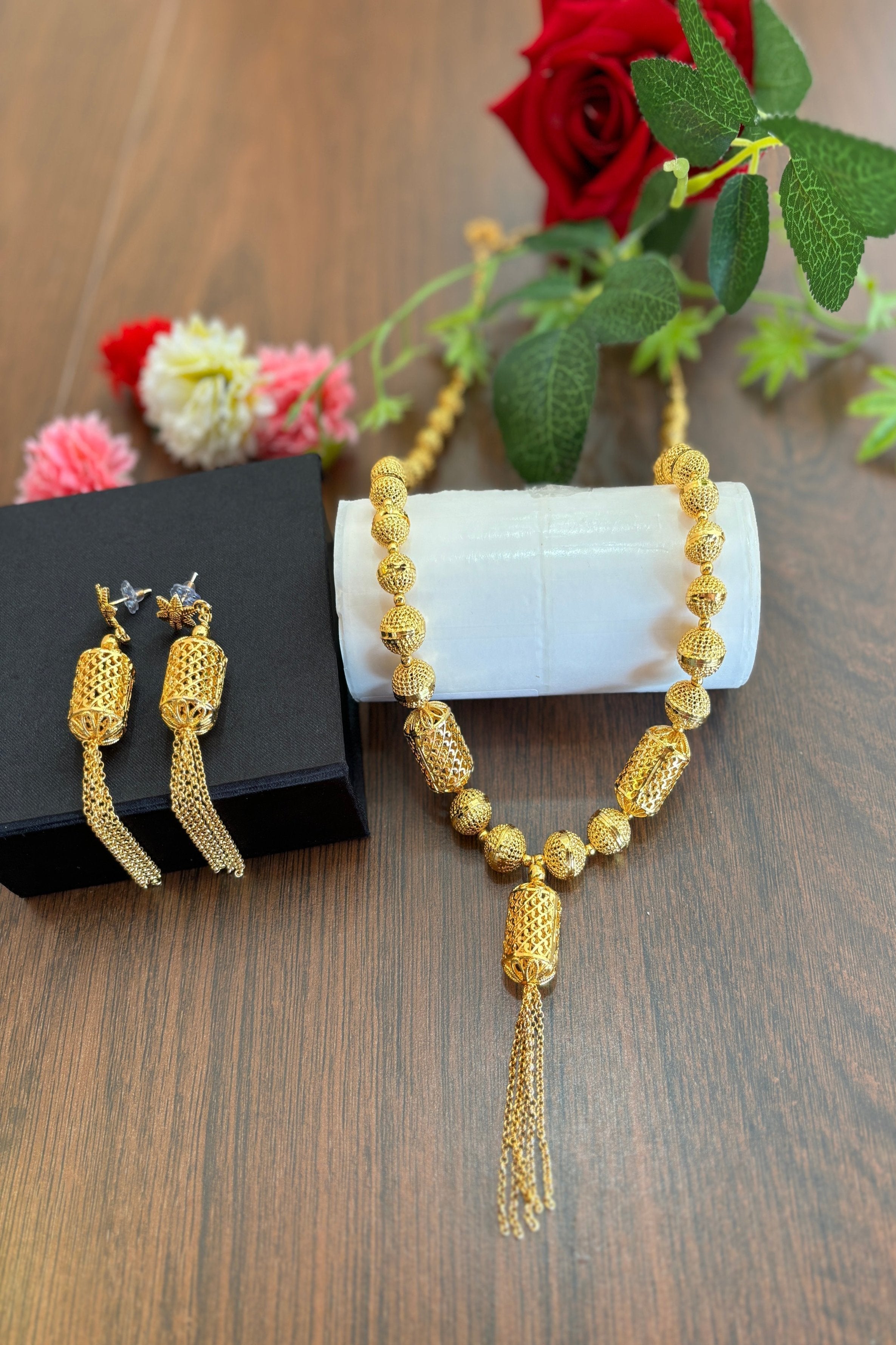 Traditional Dholak Design- Gold Plated Set