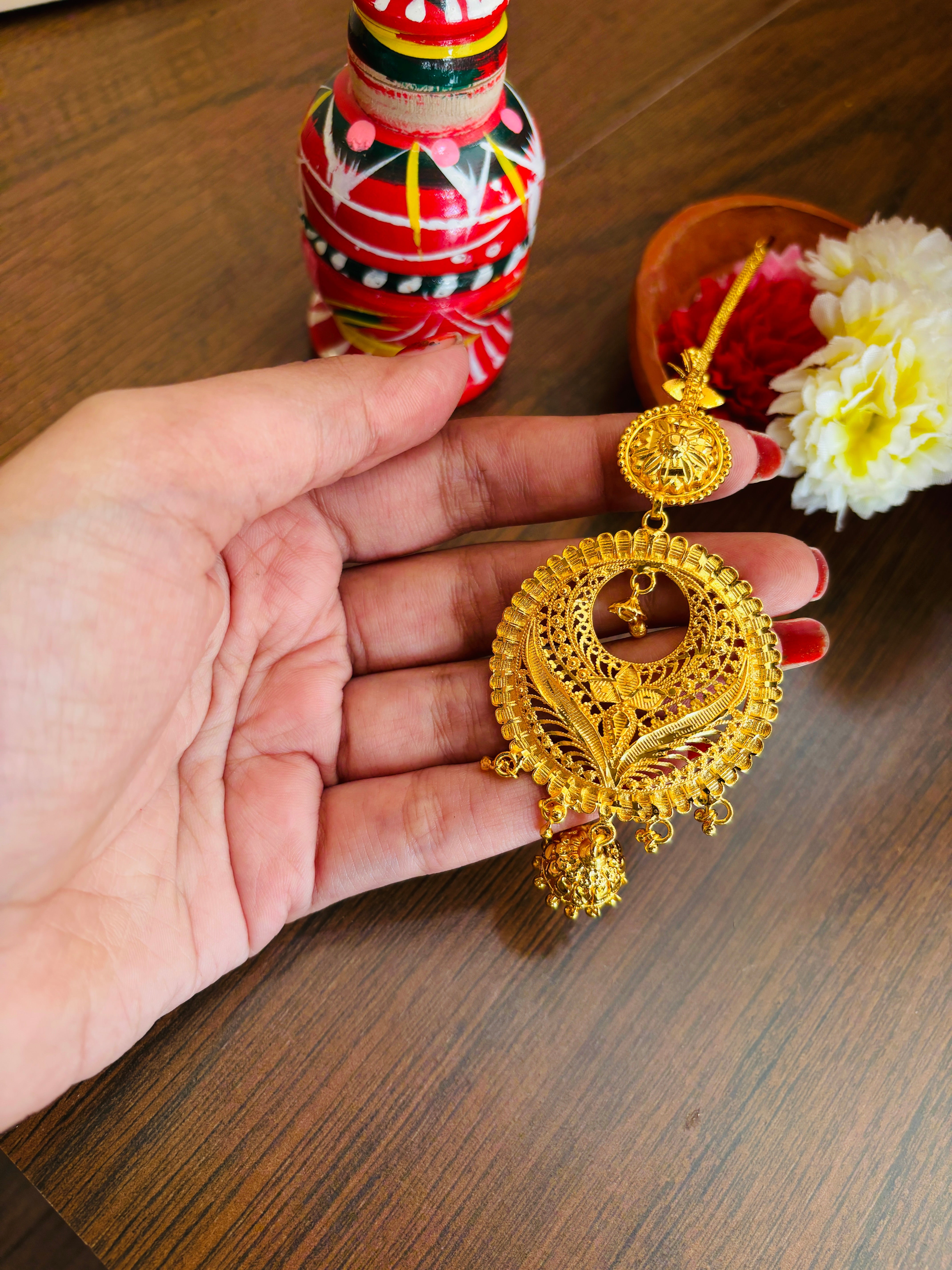 Mangtika Set Dulhan Maang Tikka Design New Design Gold Plated