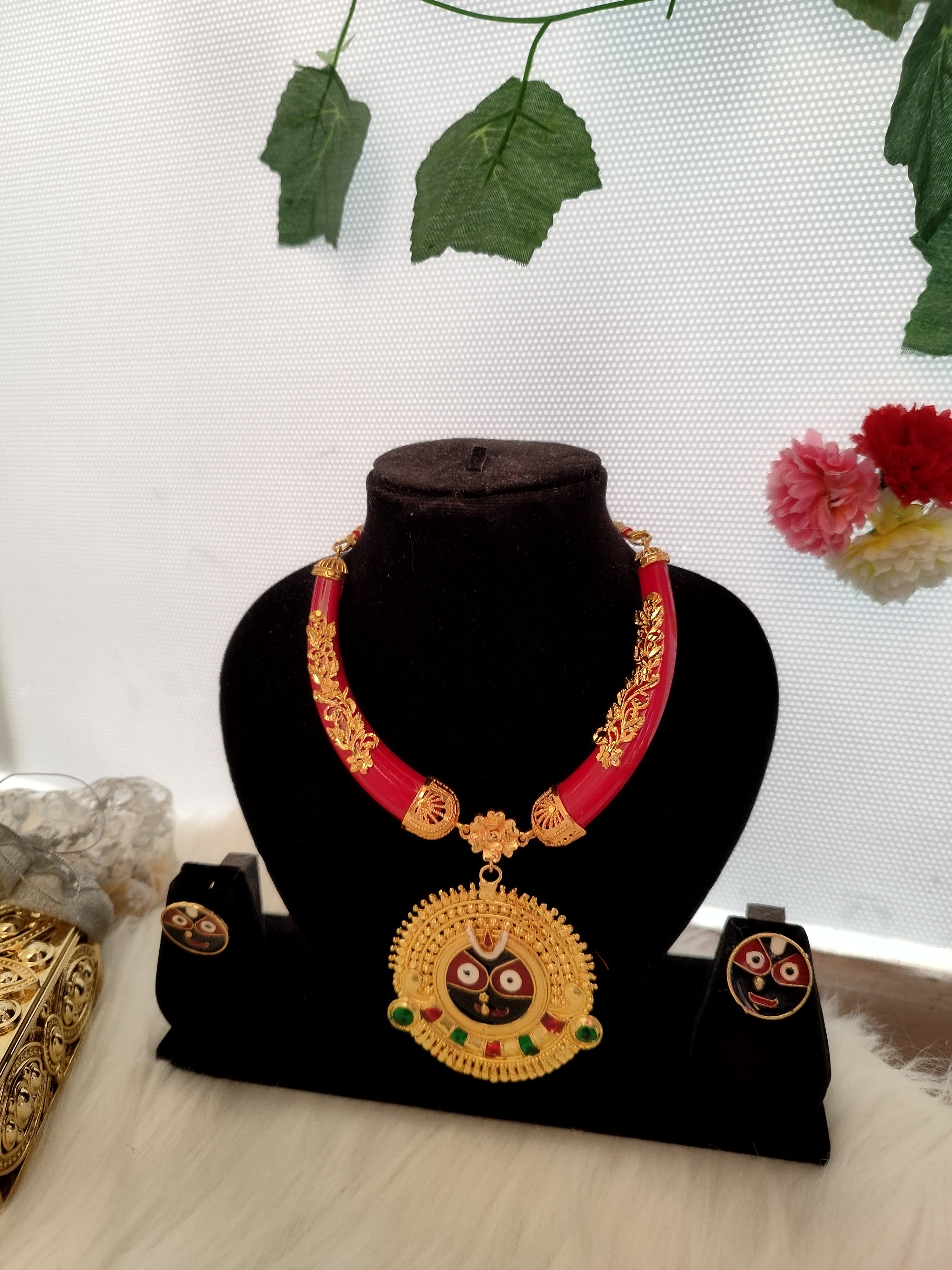 Gold Plated Prabhu Jagannath Necklace Set