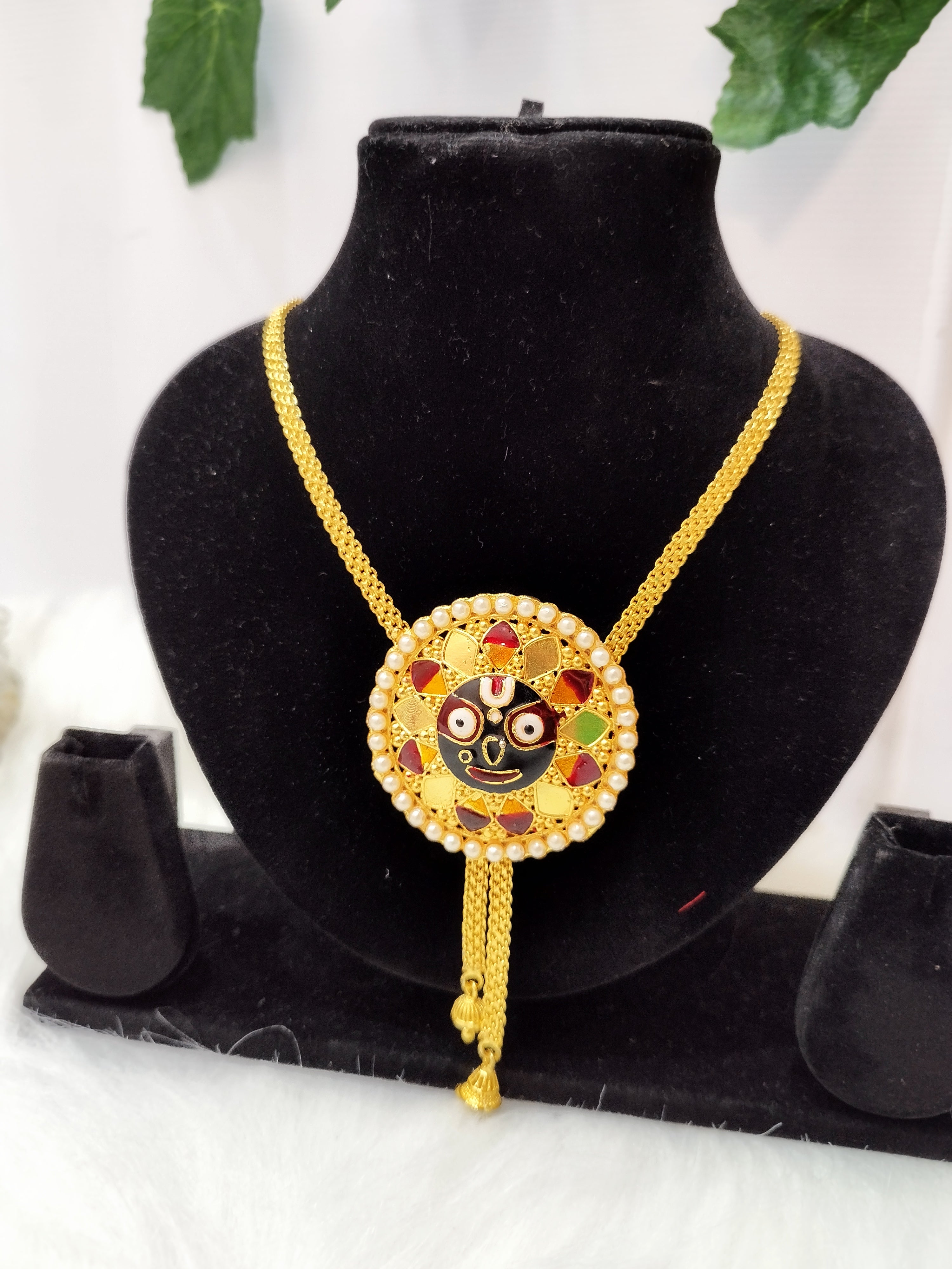 New  Gold Plated Prabhu Jagannath Tie Chain Set