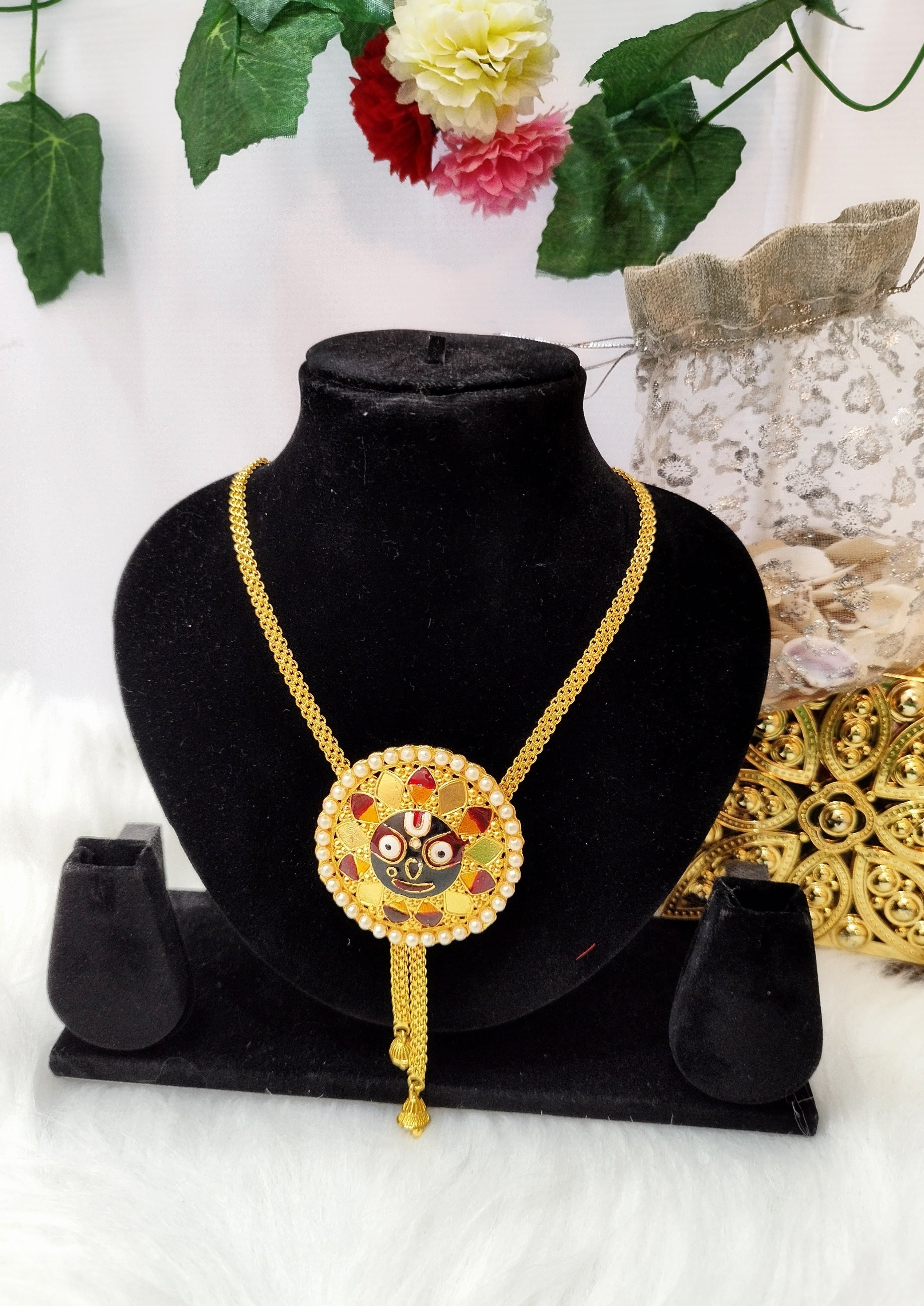 New  Gold Plated Prabhu Jagannath Tie Chain Set