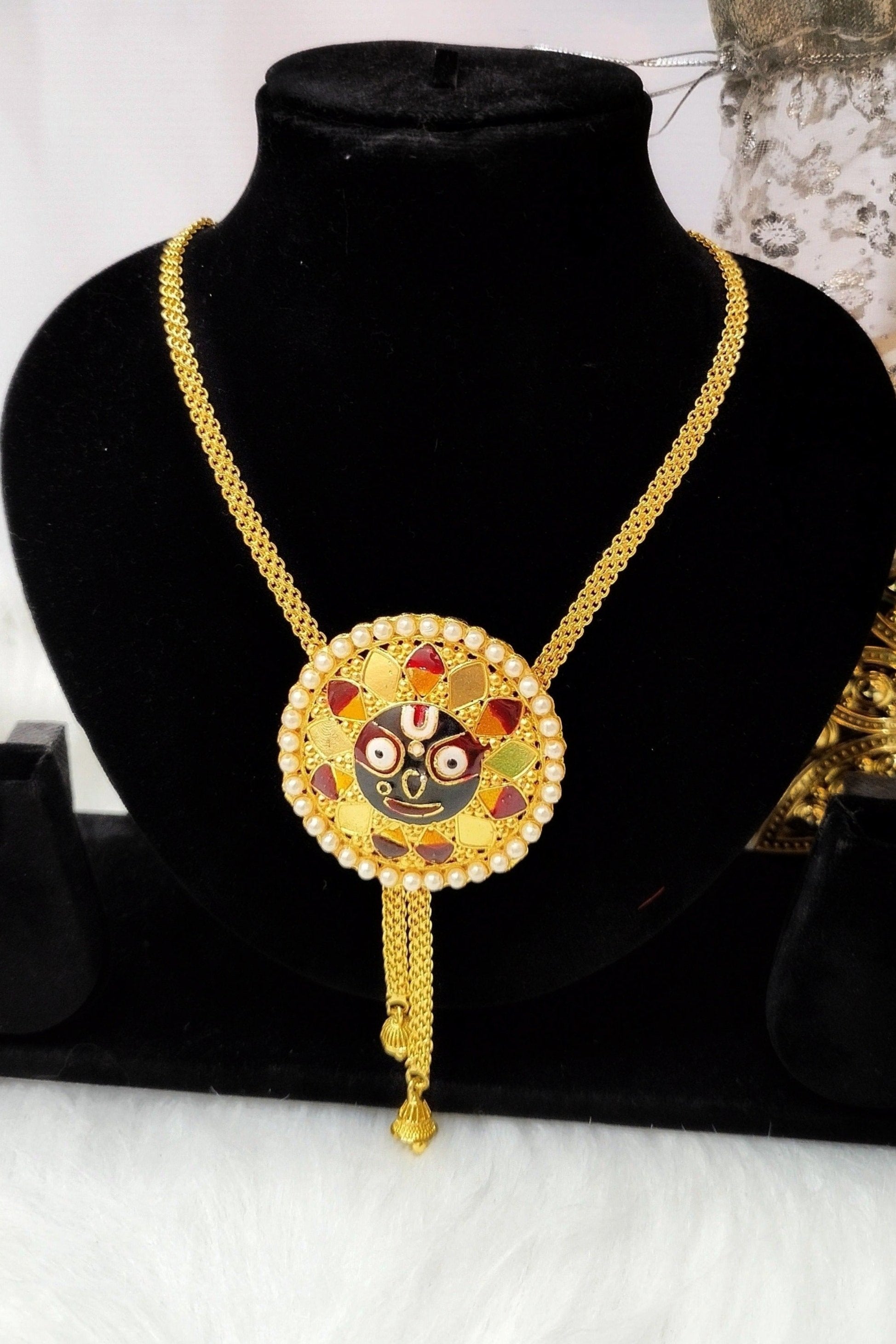 New  Gold Plated Prabhu Jagannath Tie Chain Set