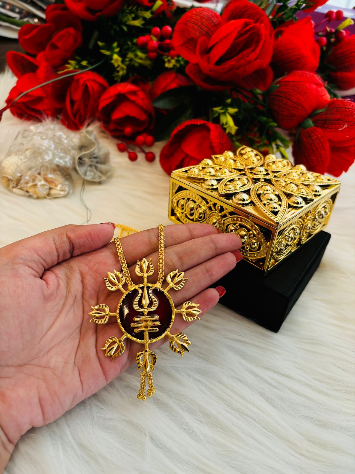 Trishula ( Gold Plated necklace set)