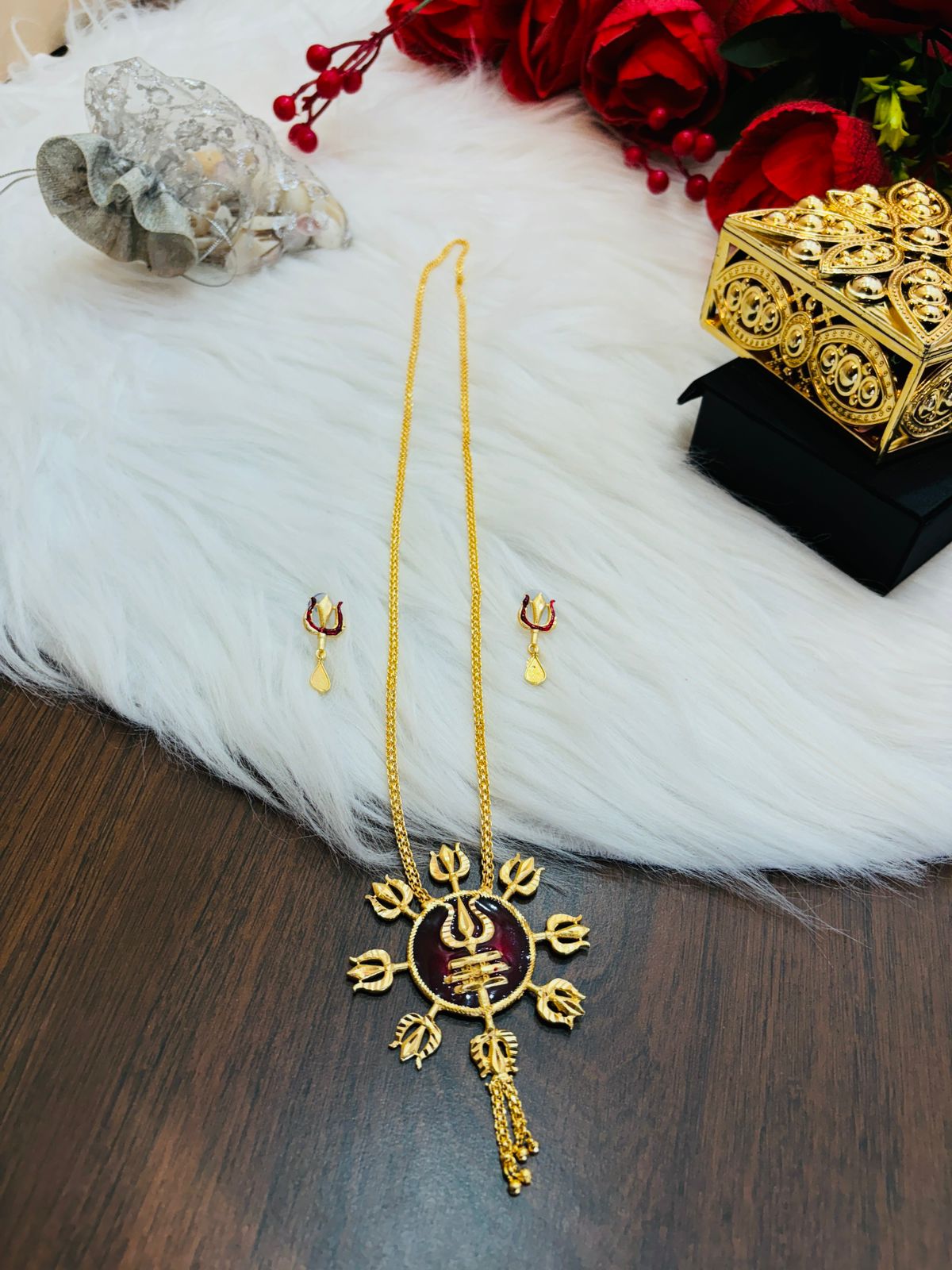 Trishula ( Gold Plated necklace set)