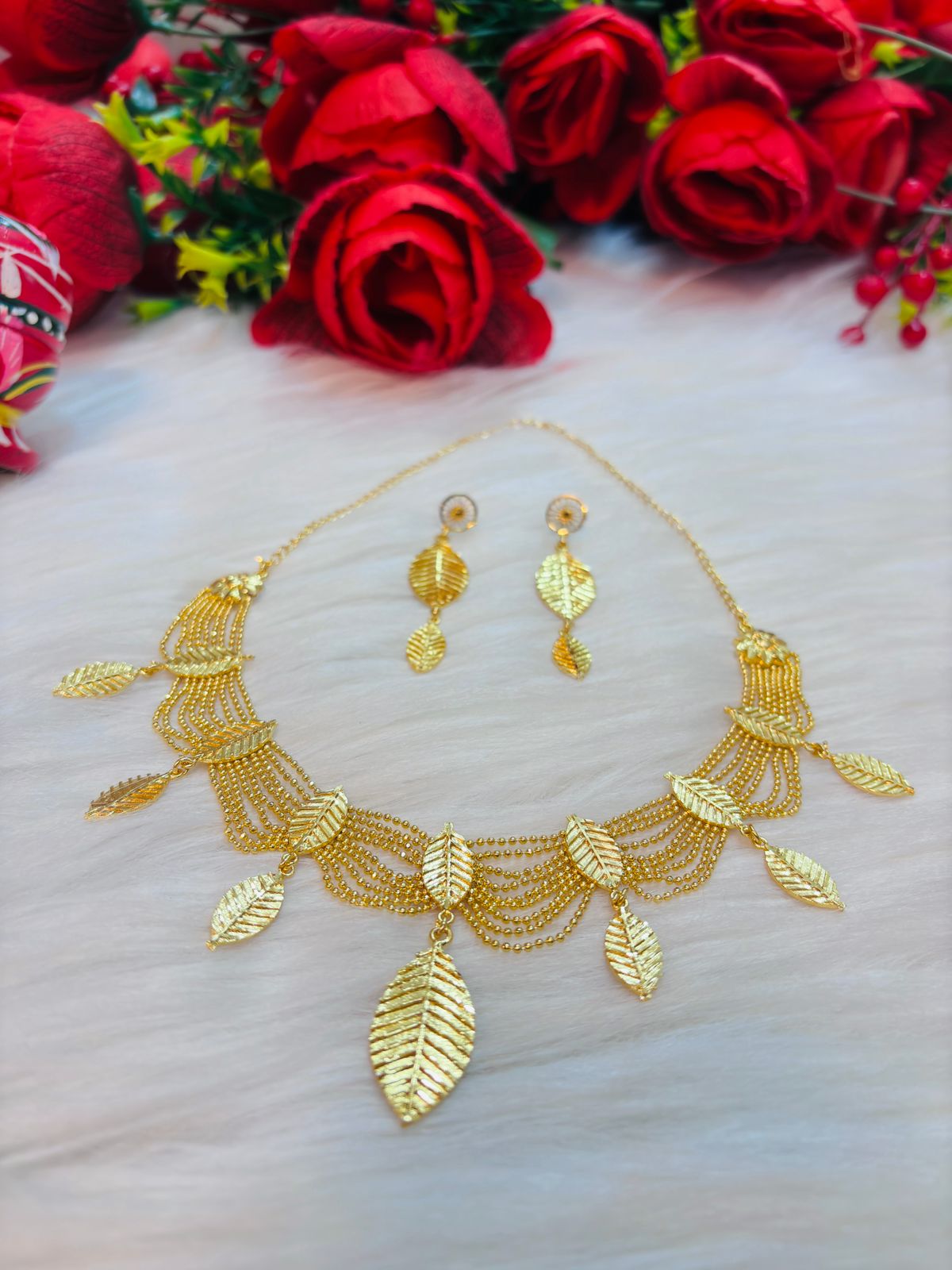 Multi Layered -Gold Plated Necklace Set