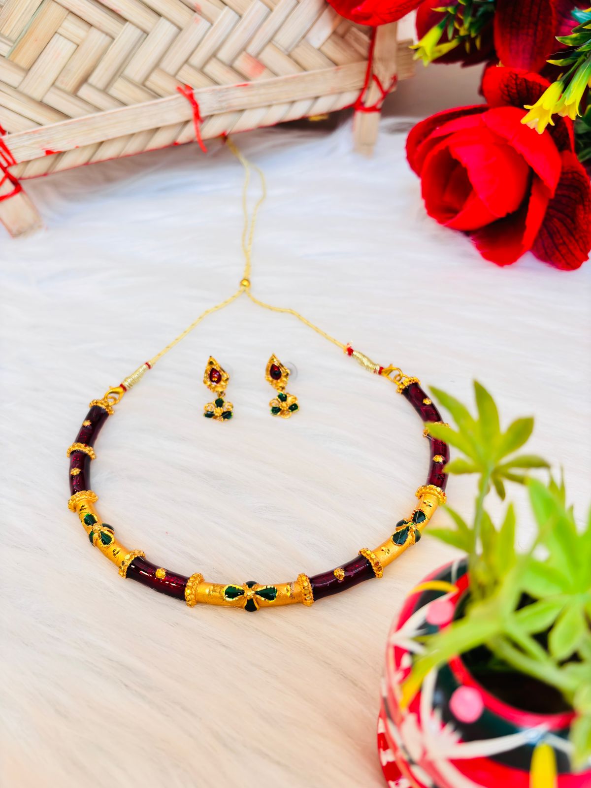 Colors Of Fashion - Gold Plated Necklace Set