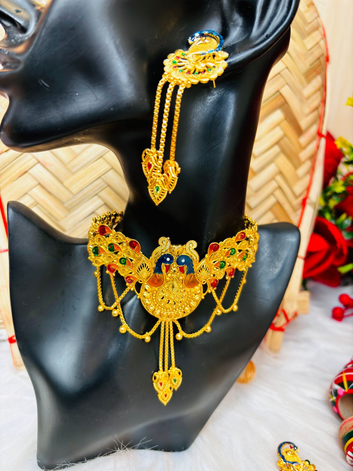 Peacock Gold Plated Necklace Set