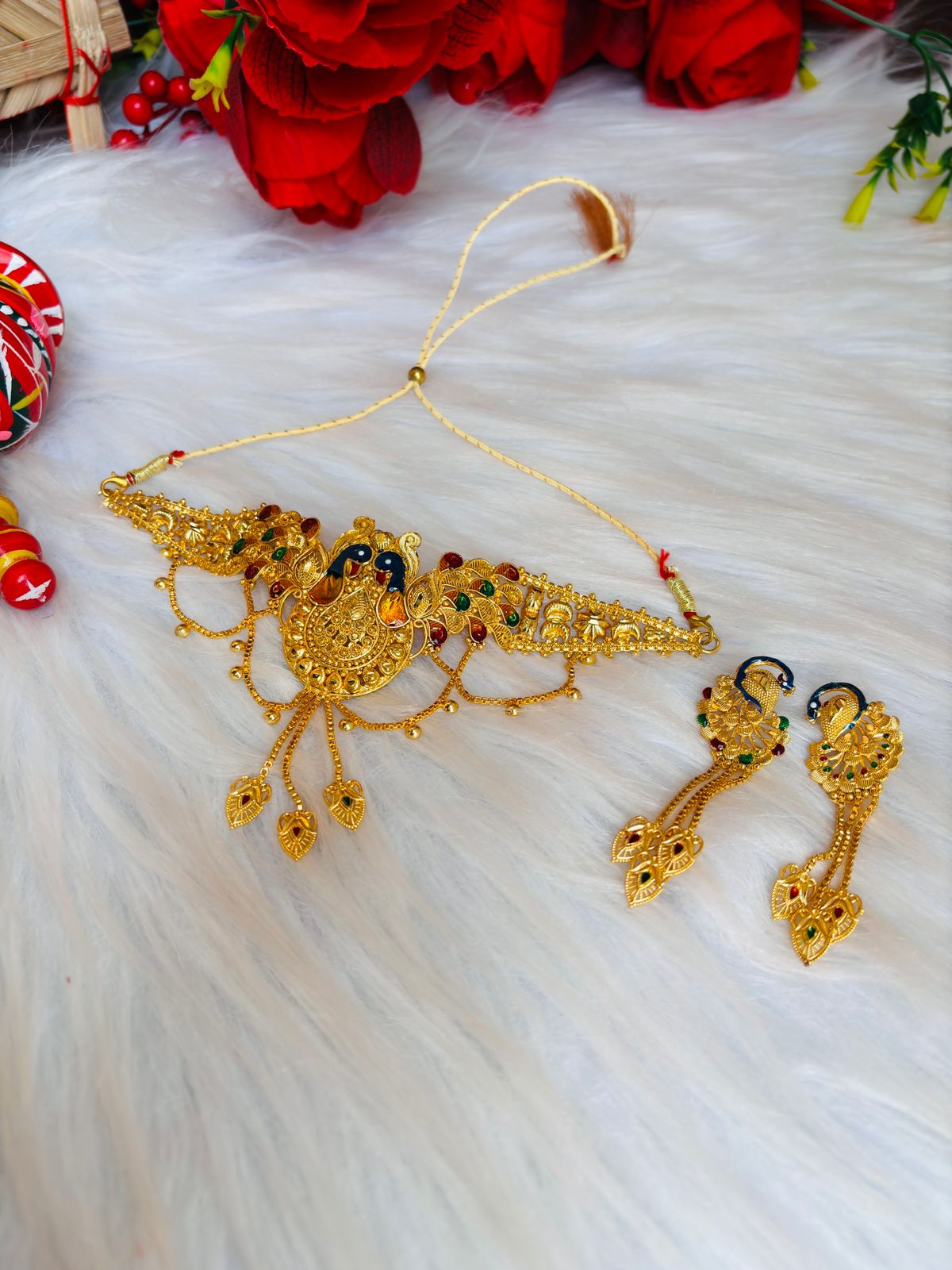 Peacock Gold Plated Necklace Set