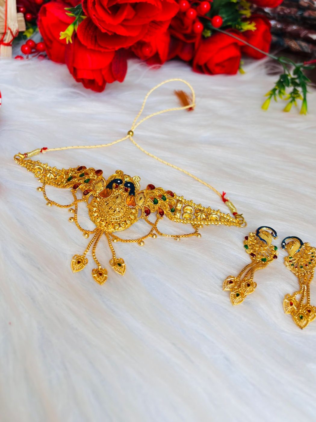 Peacock Gold Plated Necklace Set