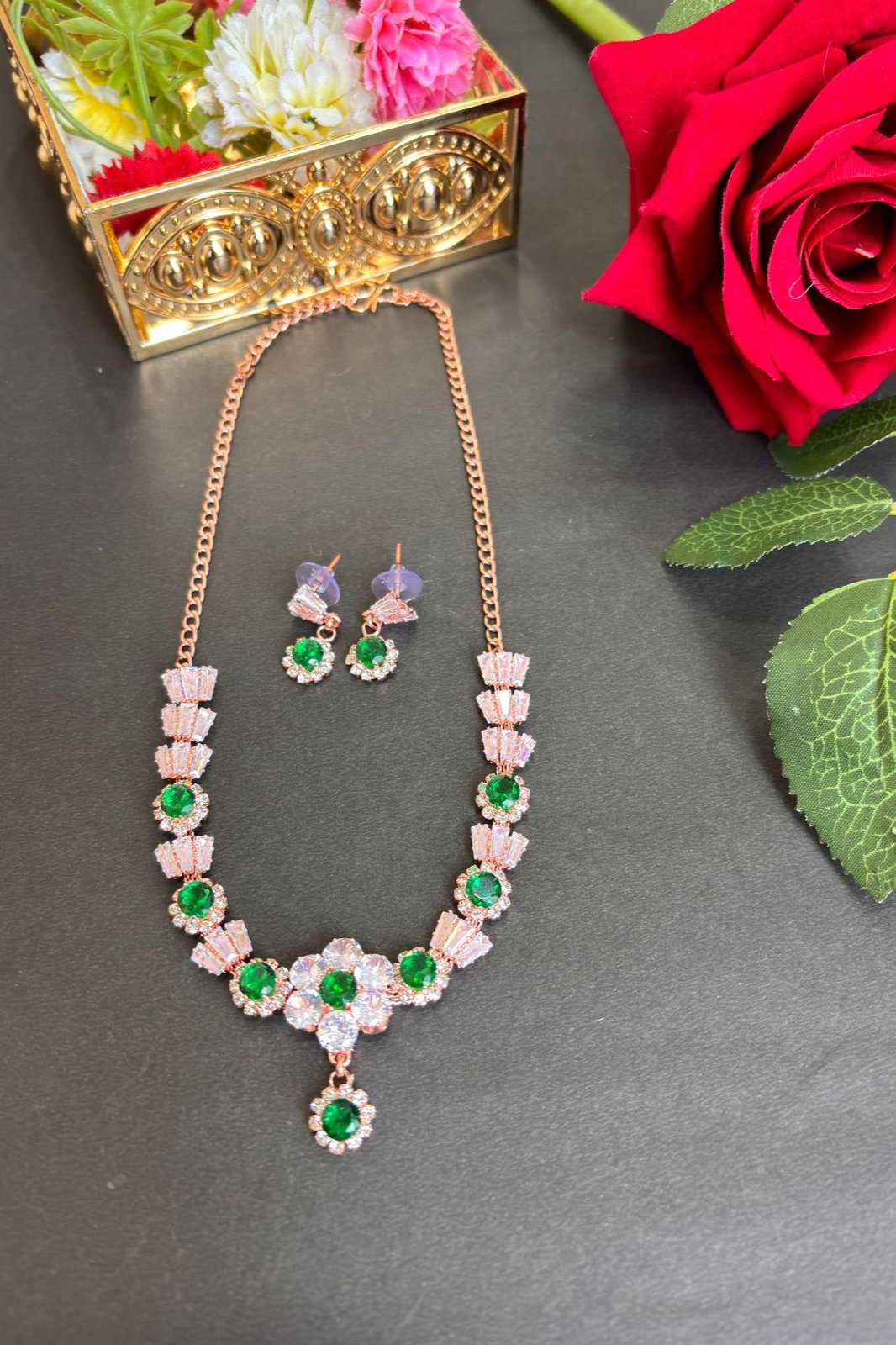 Green Shine- New Korean Necklace Set