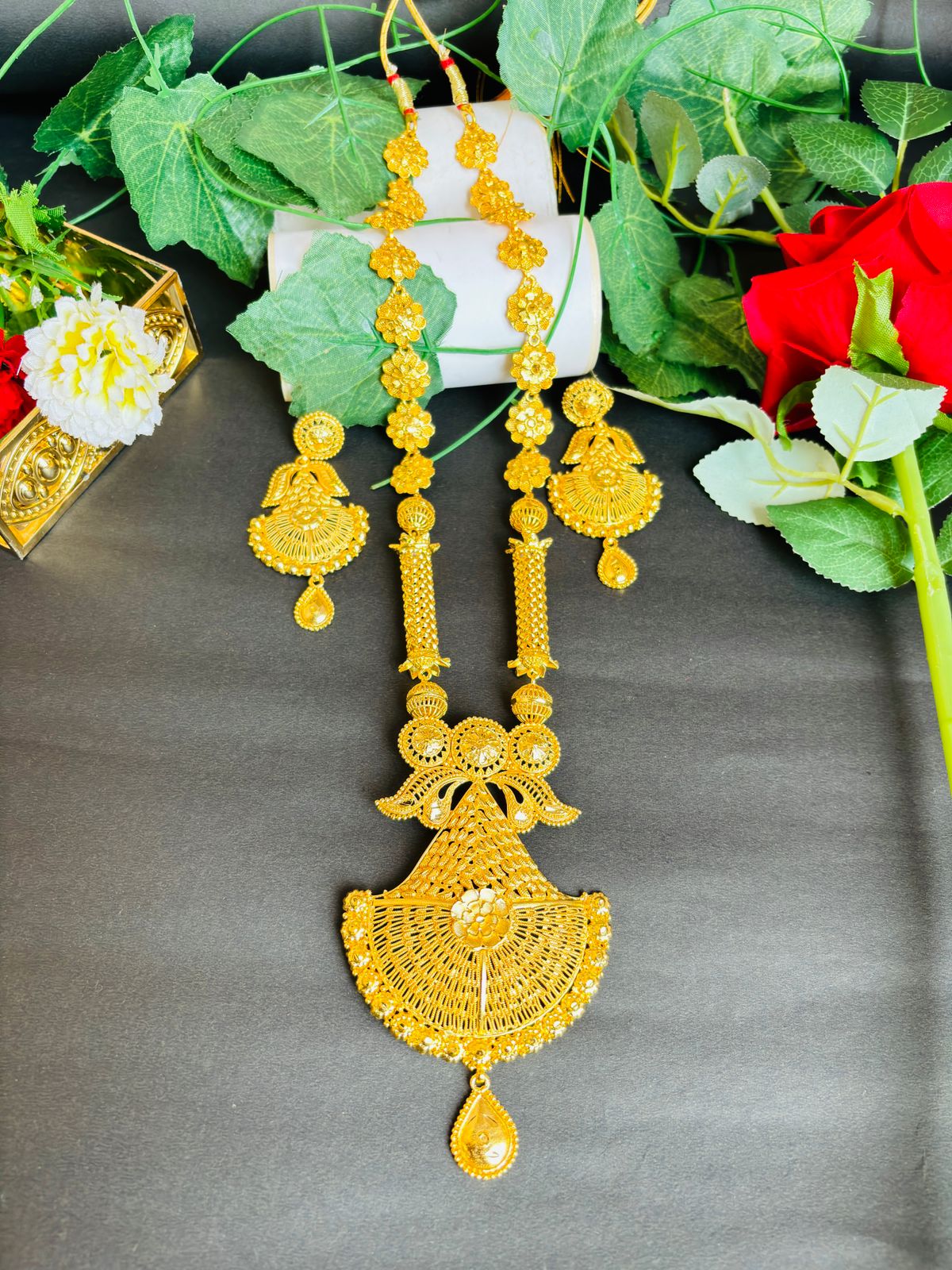 Prakriti - Gold Plated Long Necklace Set