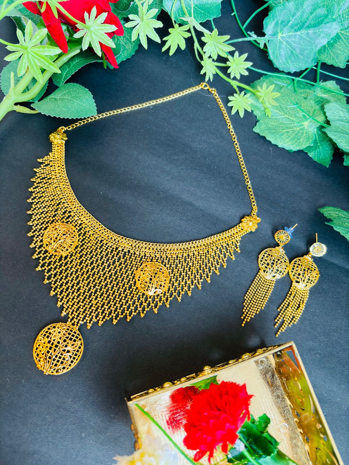 Pusphavati Gold Plated Necklace Set