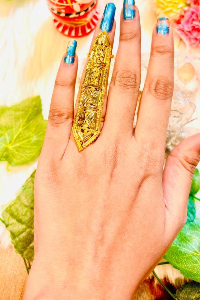 Fashion With Full Finger Gold Plated Ring