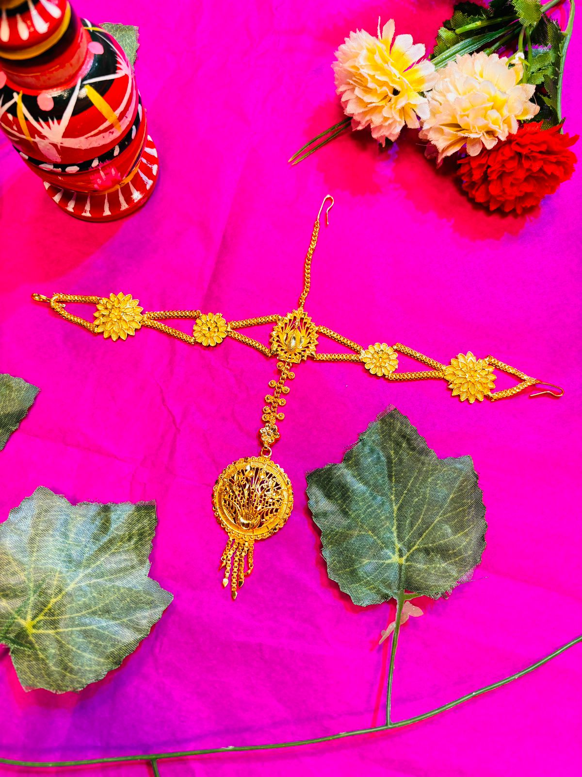 Prakitri-Gold Plated Matha Patti (Maang Tikka)