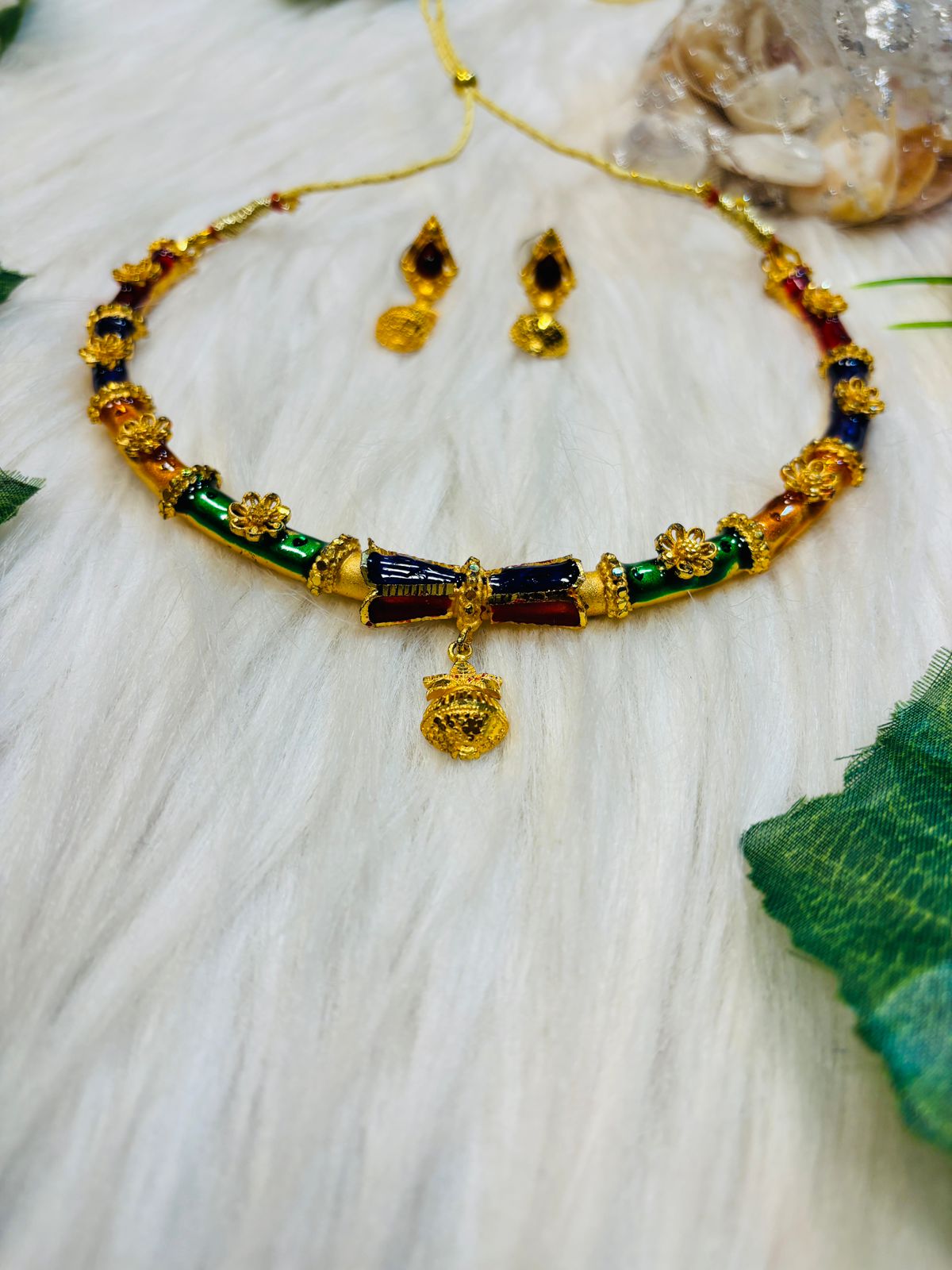 Camelia- Gold Plated Necklace Set