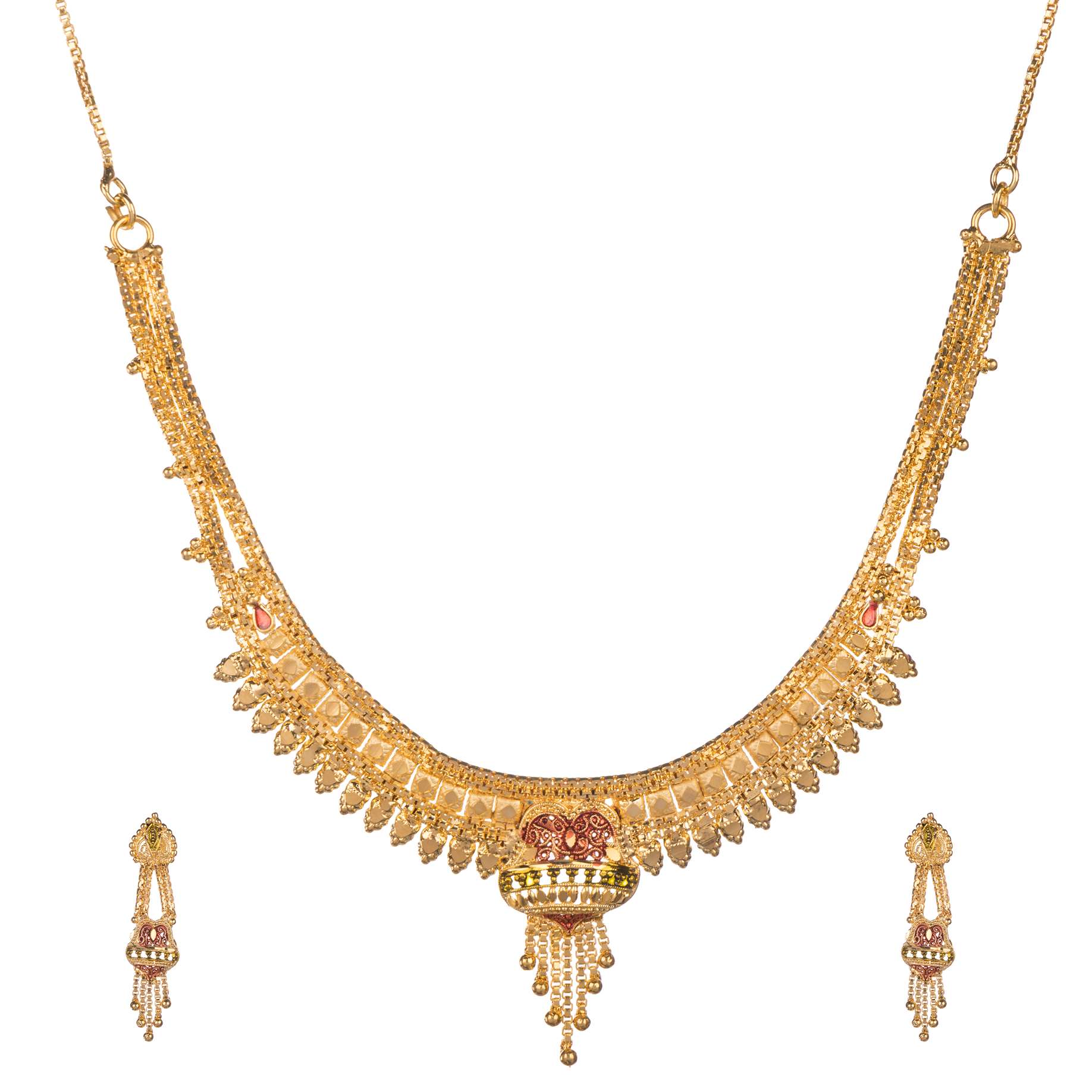 Saji Gold Plated Haar [Small Necklace ]