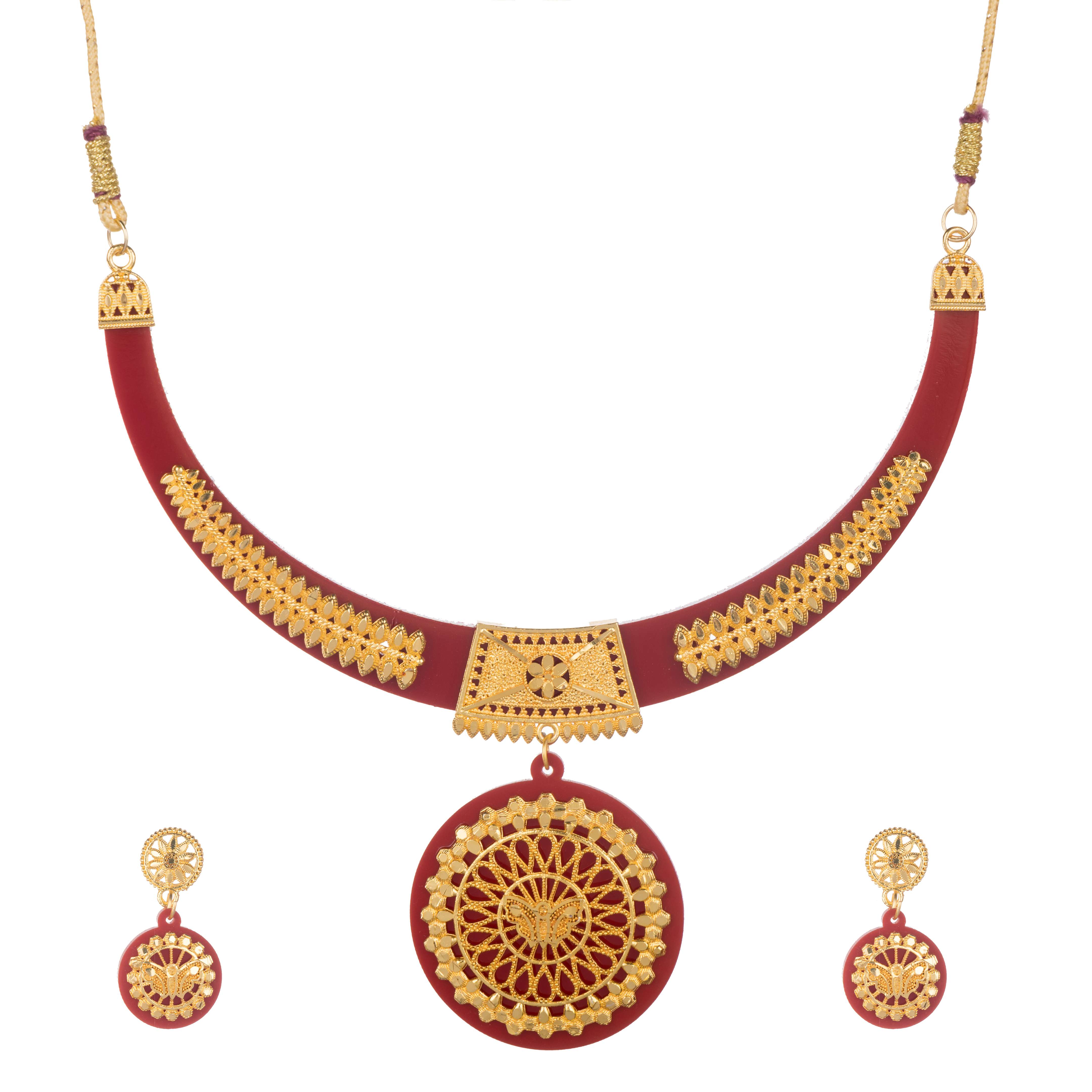 Nav-Badhu Special Gold Plated Necklace Set