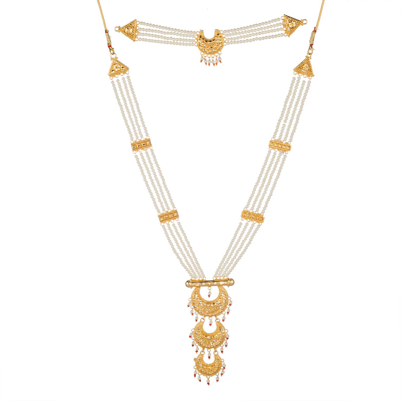 Maharani Pearl Gold Plated Haar [ Long Chain]