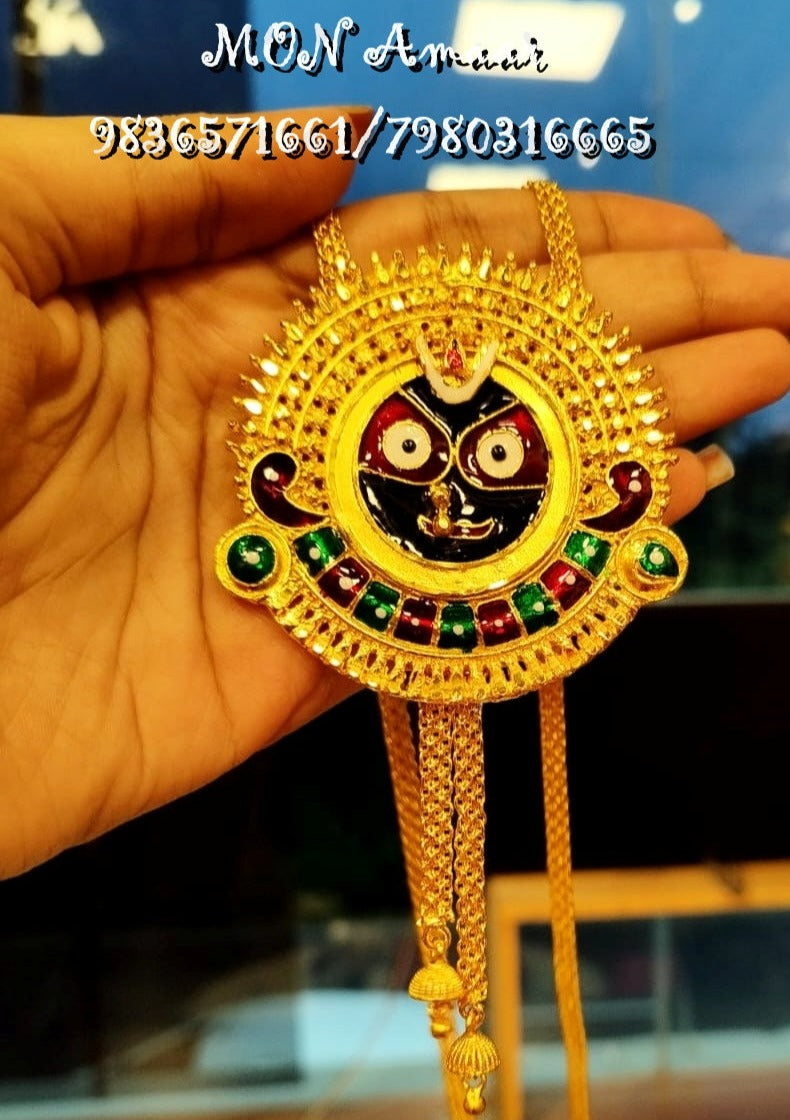 Rath Special Gold Plated Prabhu Jagannath Tie Chain Set