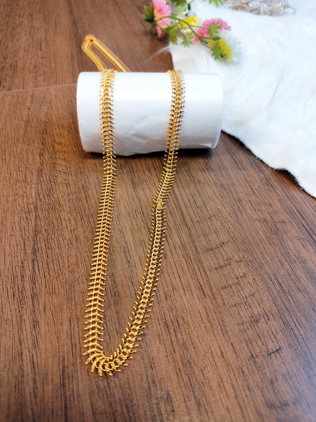 Macher Kanta Gold Plated Long Chain