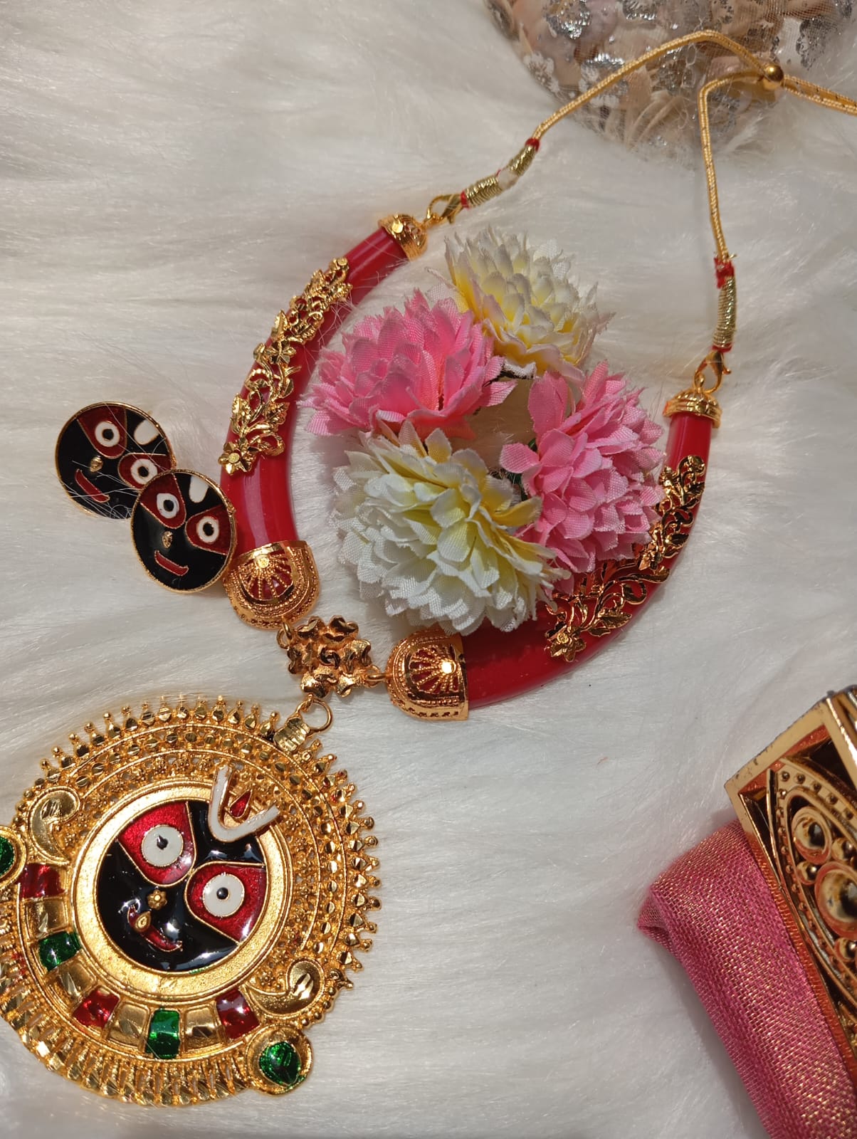 Gold Plated Prabhu Jagannath Necklace Set