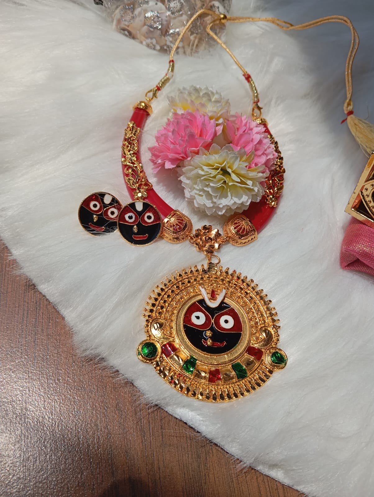 Gold Plated Prabhu Jagannath Necklace Set