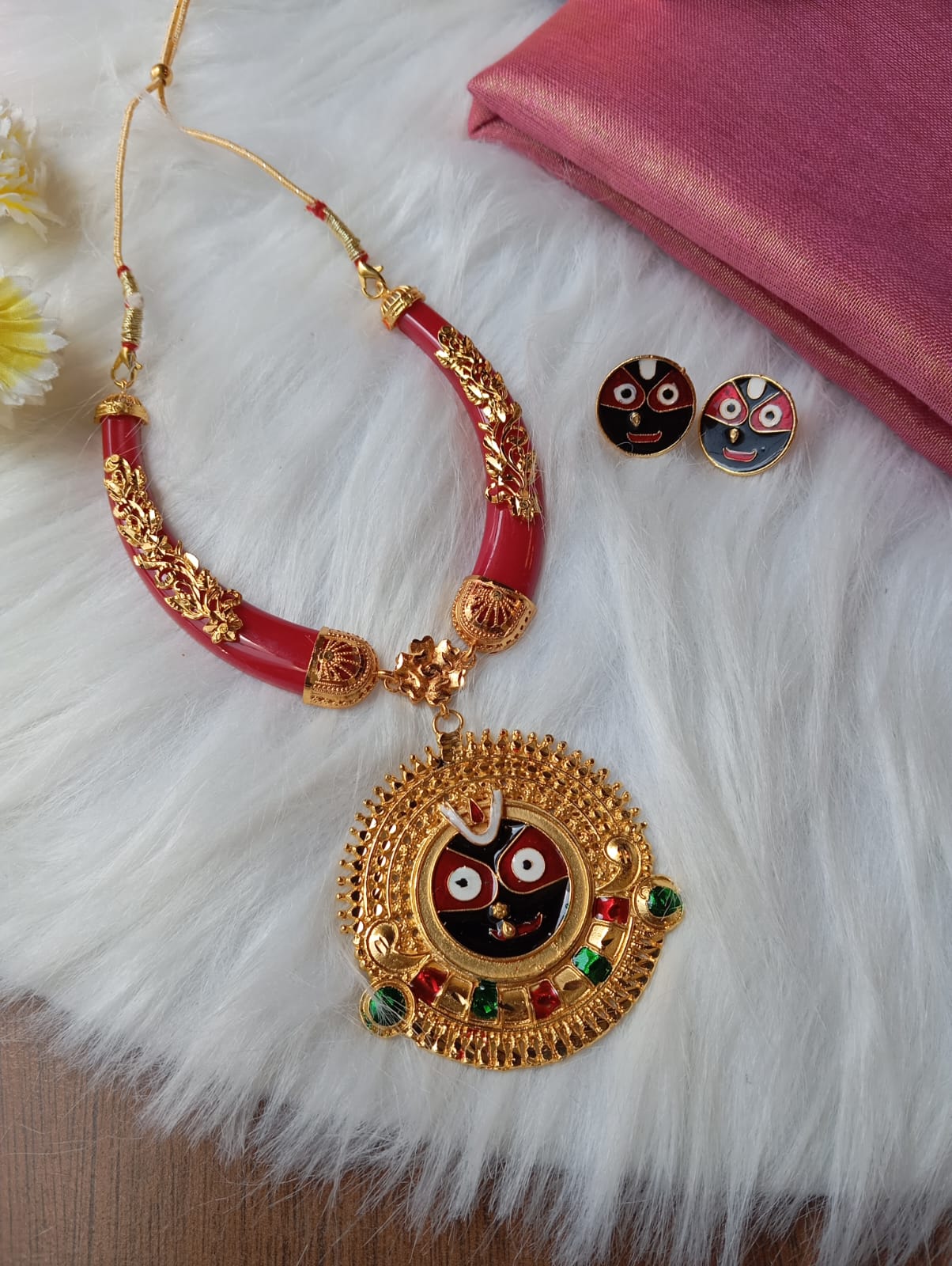 Gold Plated Prabhu Jagannath Necklace Set