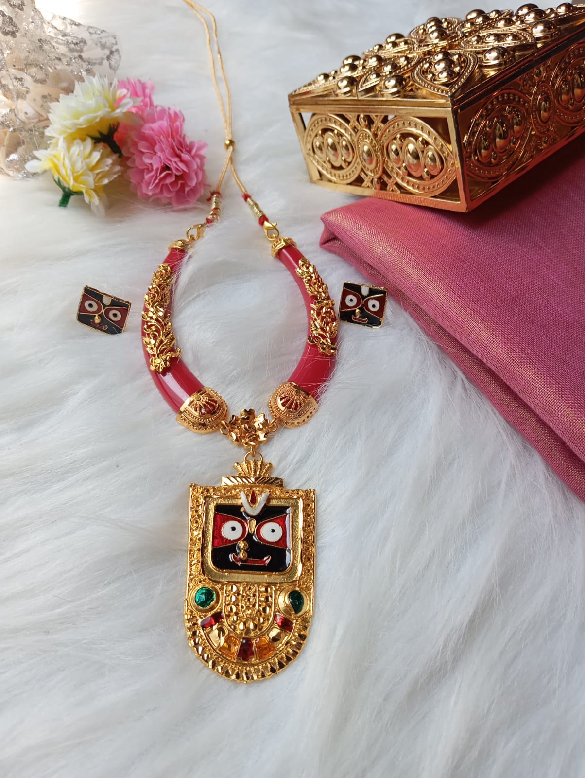 Rath Special (Gold Plated Prabhu Jagannath Necklace Set)