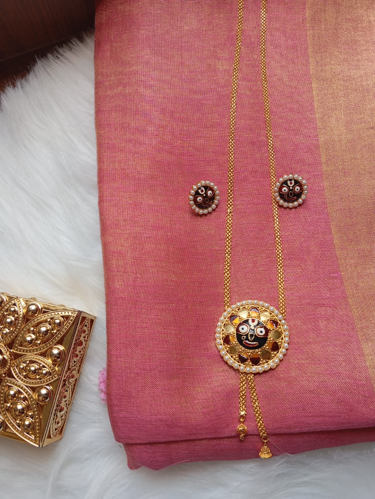 New  Gold Plated Prabhu Jagannath Tie Chain Set