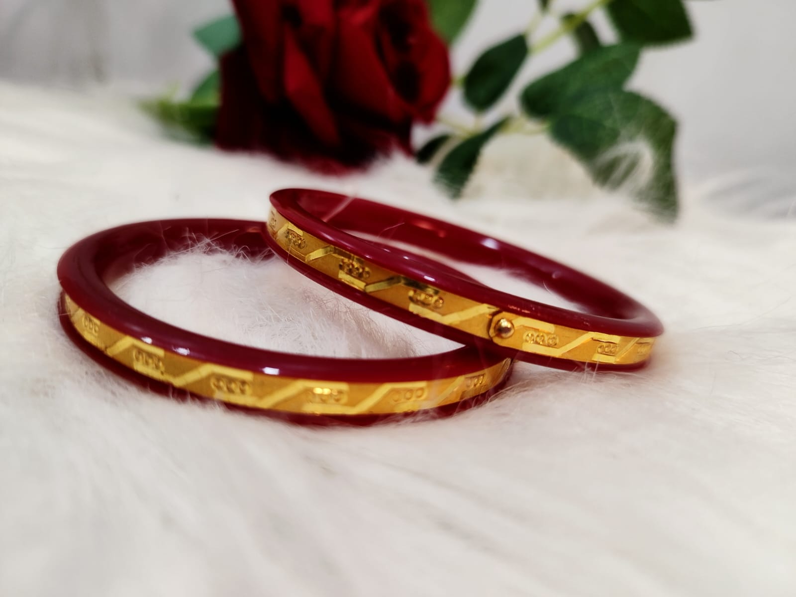 Bengali Essence -Gold Plated Pola Bandhano Pair