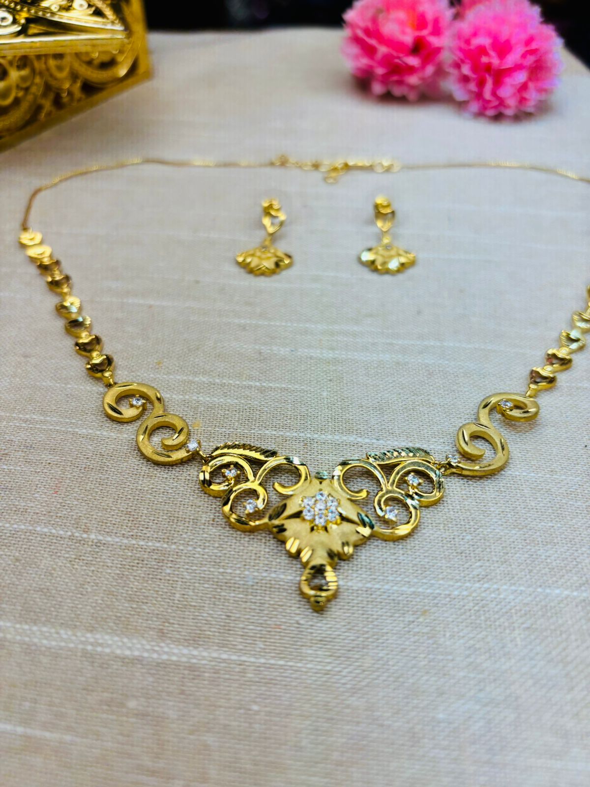 New Collection Gold Plated Necklace Set