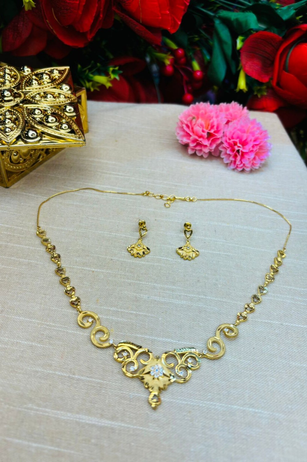 New Collection Gold Plated Necklace Set