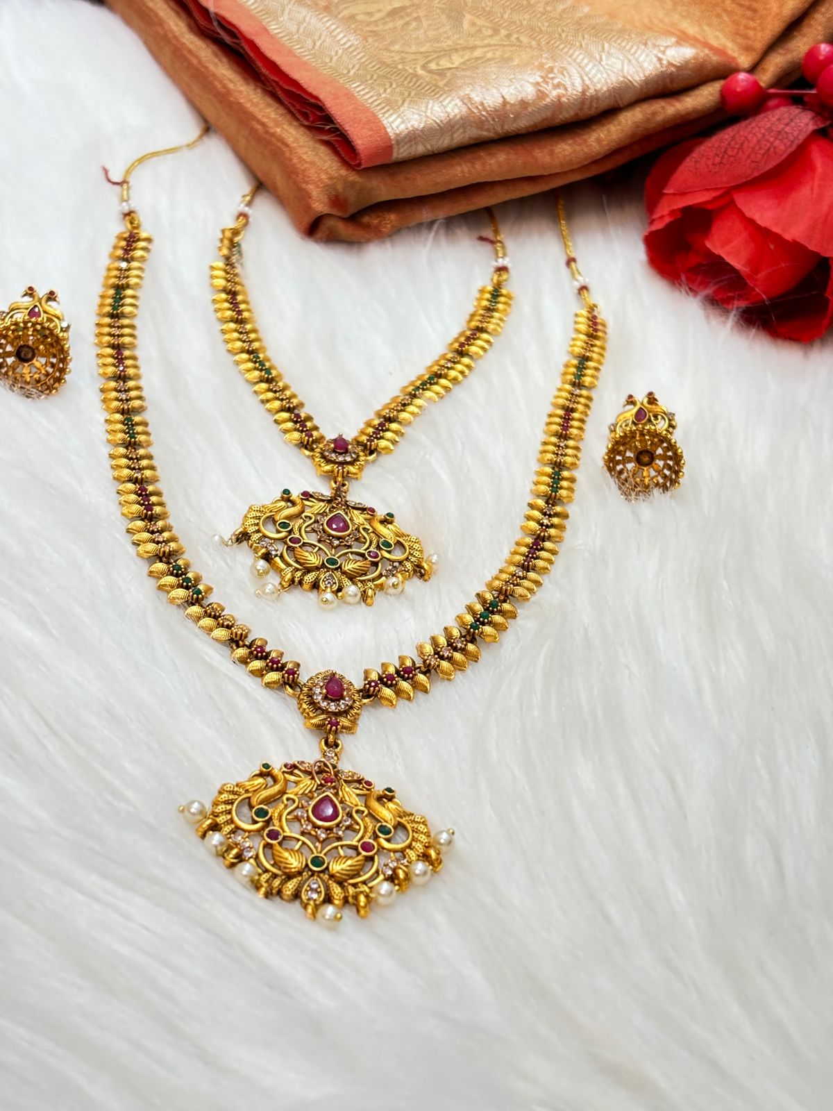 Double Layered South Temple Gold Plated Jewellery