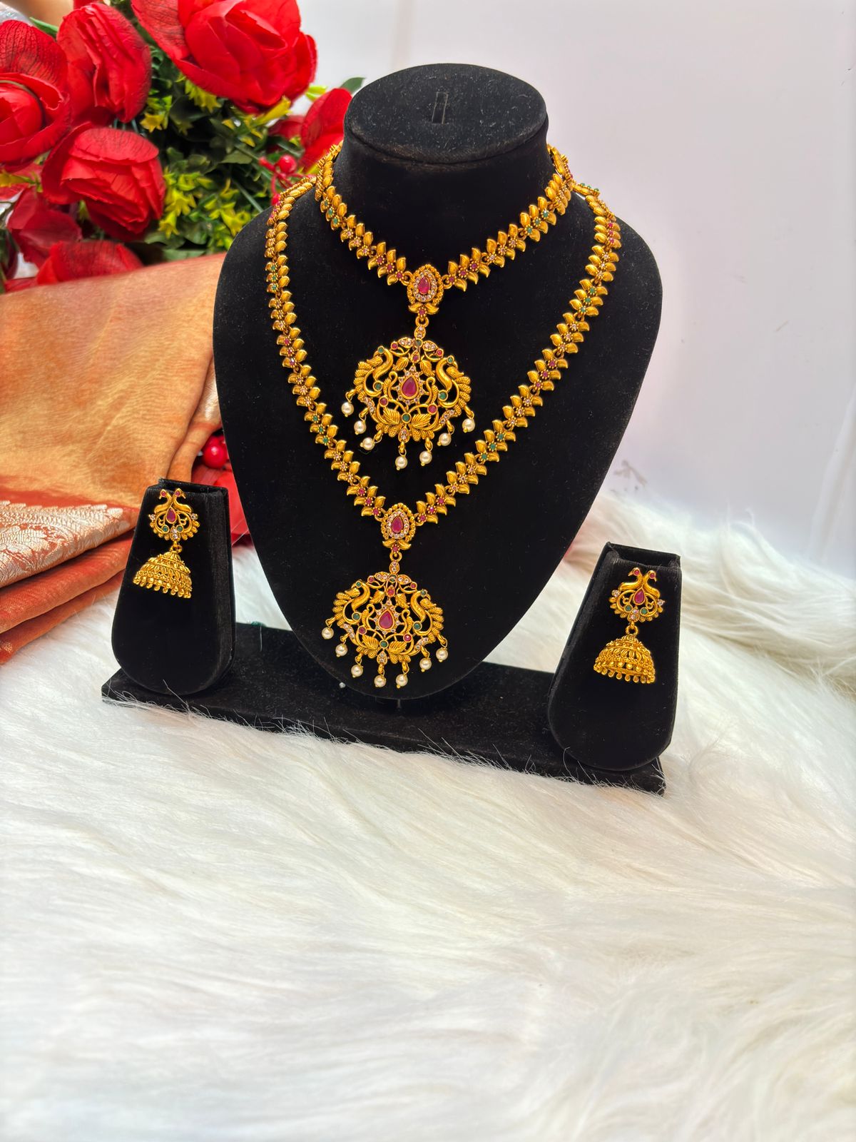 Double Layered South Temple Gold Plated Jewellery