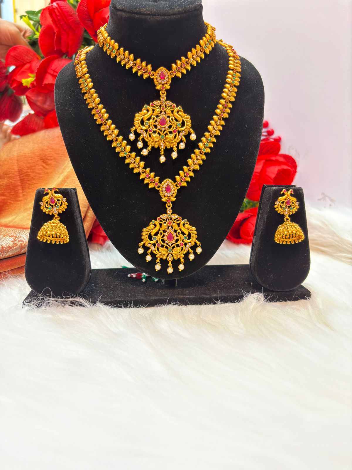 Double Layered South Temple Gold Plated Jewellery