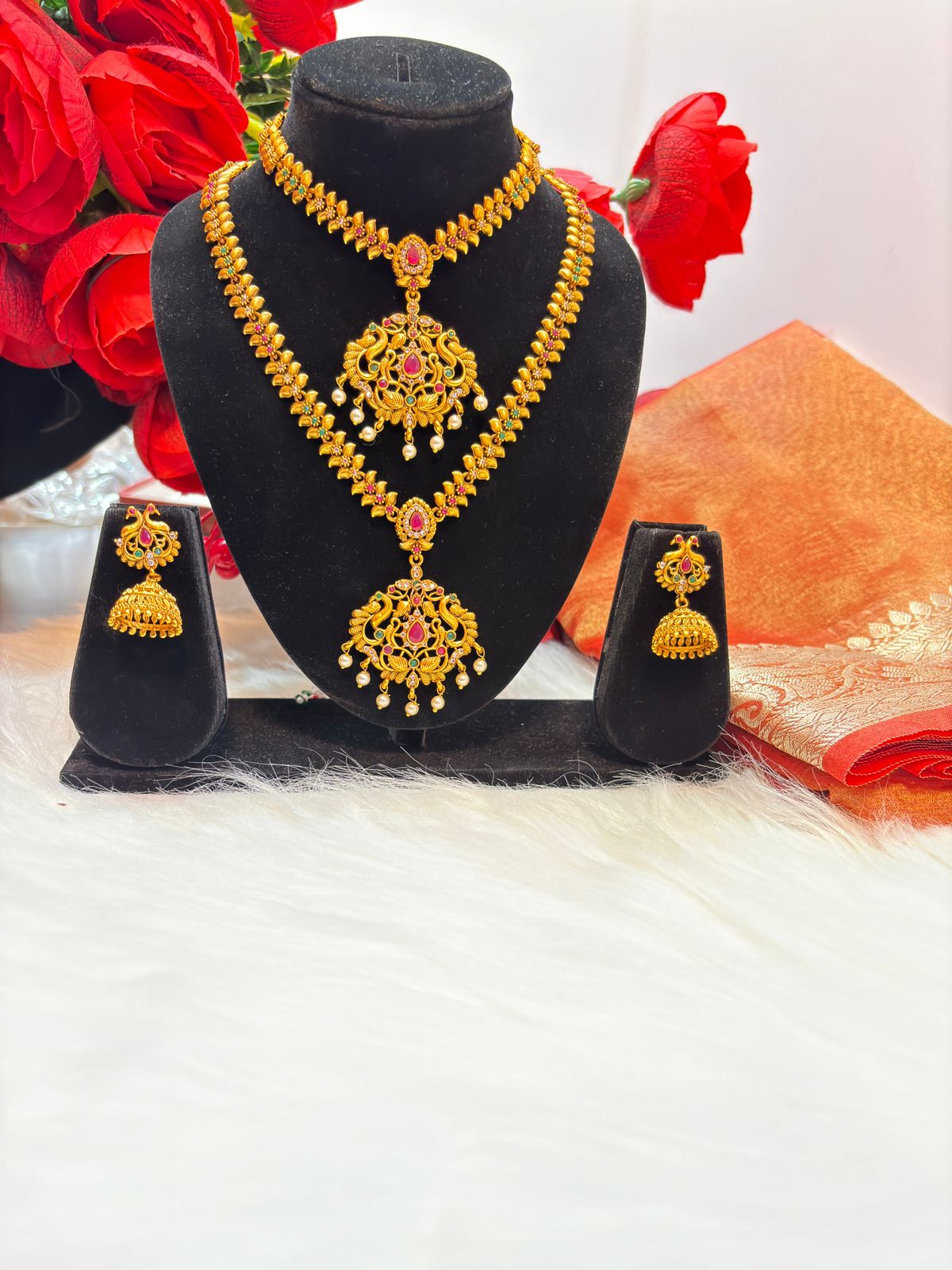 Double Layered South Temple Gold Plated Jewellery