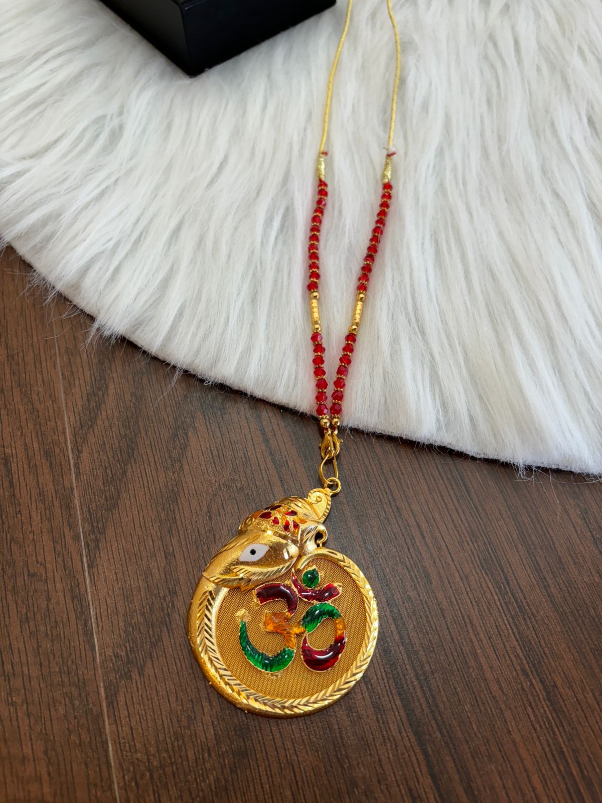 Bappa Morya Gold Plated Necklace Set