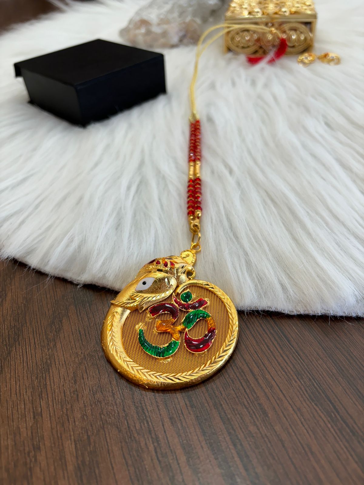 Bappa Morya Gold Plated Necklace Set