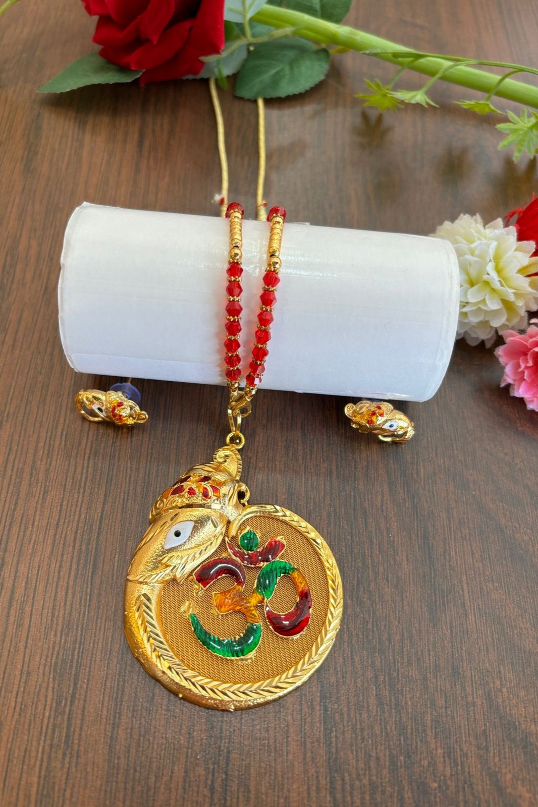 Bappa Morya Gold Plated Necklace Set