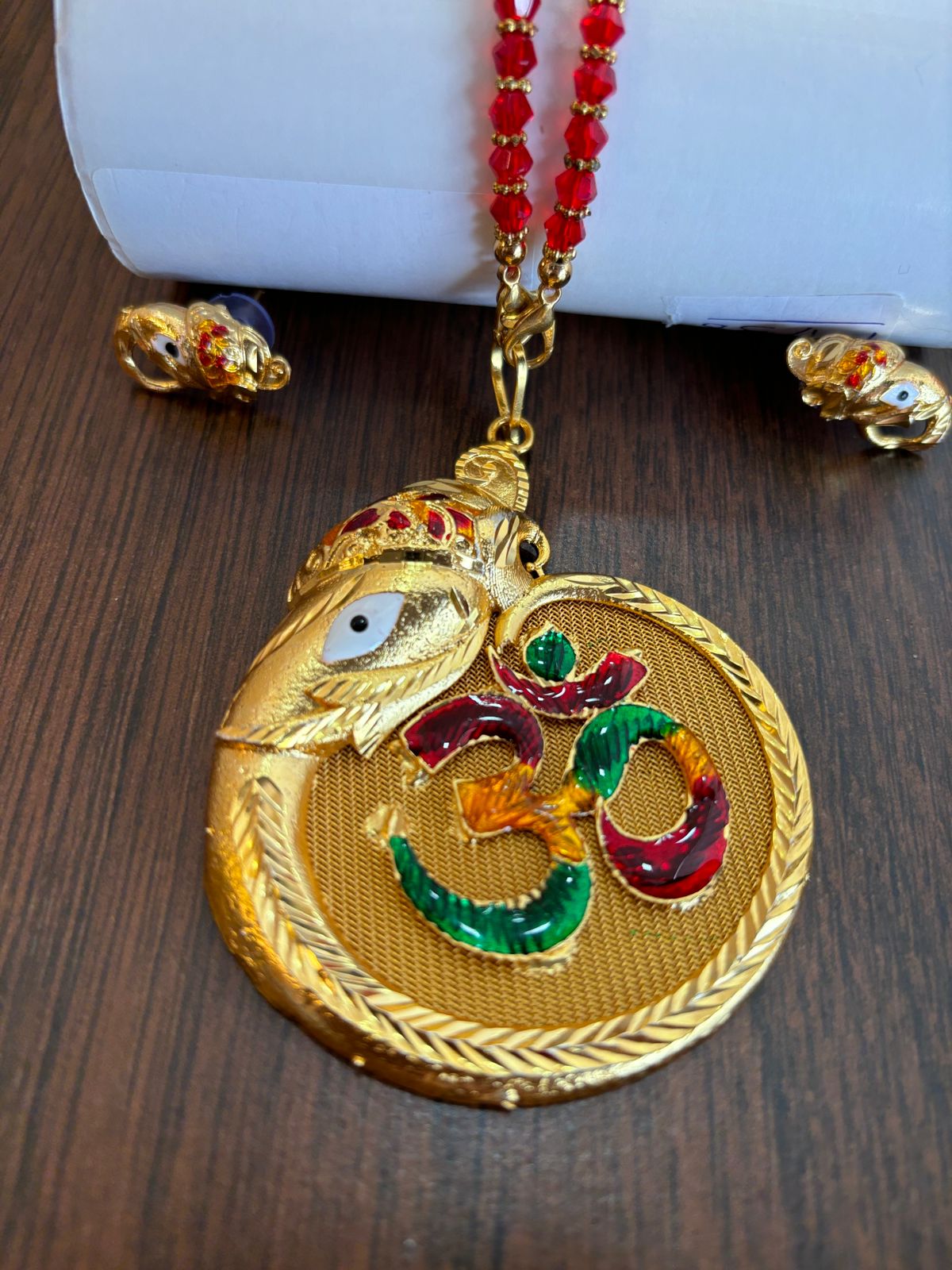 Bappa Morya Gold Plated Necklace Set