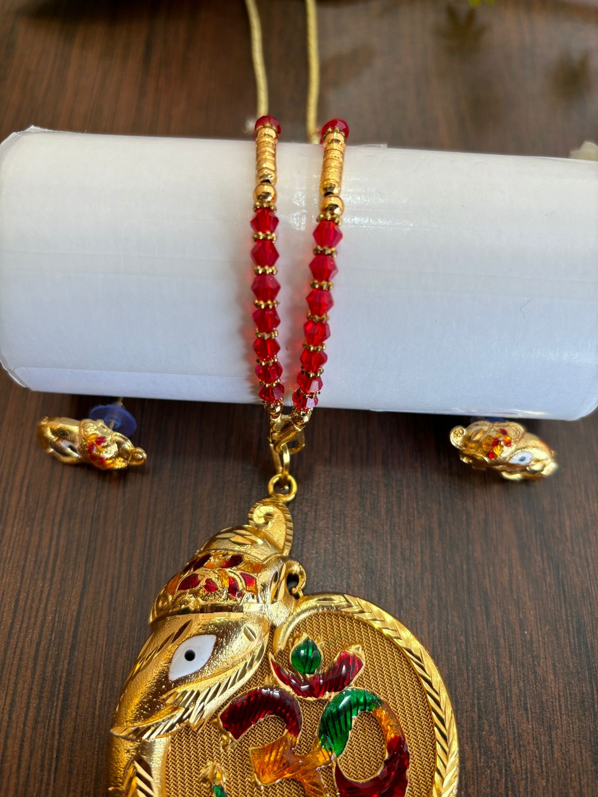 Bappa Morya Gold Plated Necklace Set