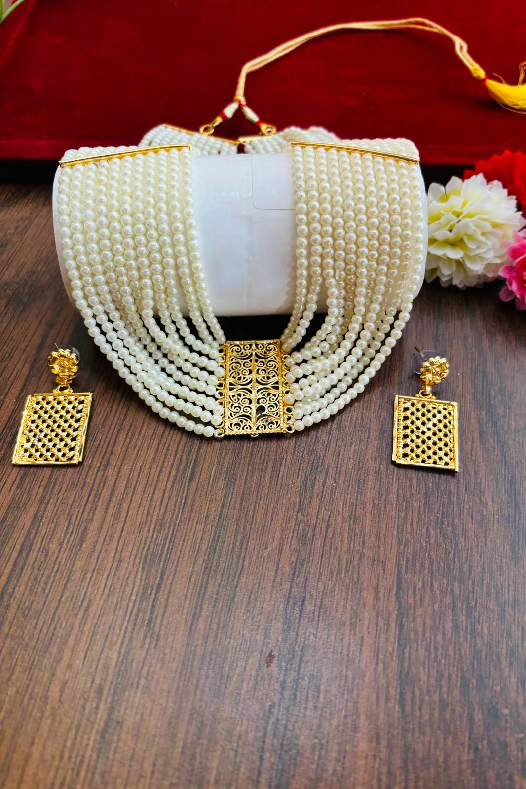 Multi- Layer Gold Plated Moti Har (Pearl Necklace)