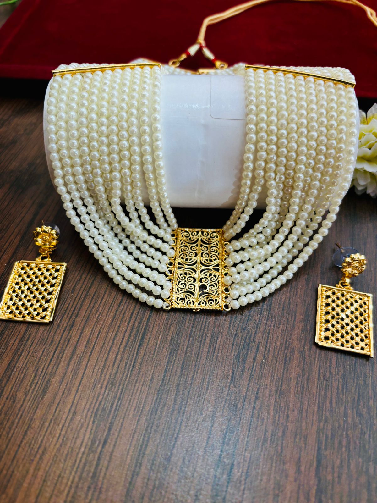 Multi- Layer Gold Plated Moti Har (Pearl Necklace)