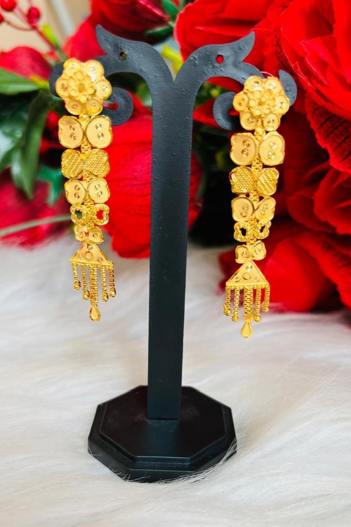 Aanshi Gold Plated Long Earrings