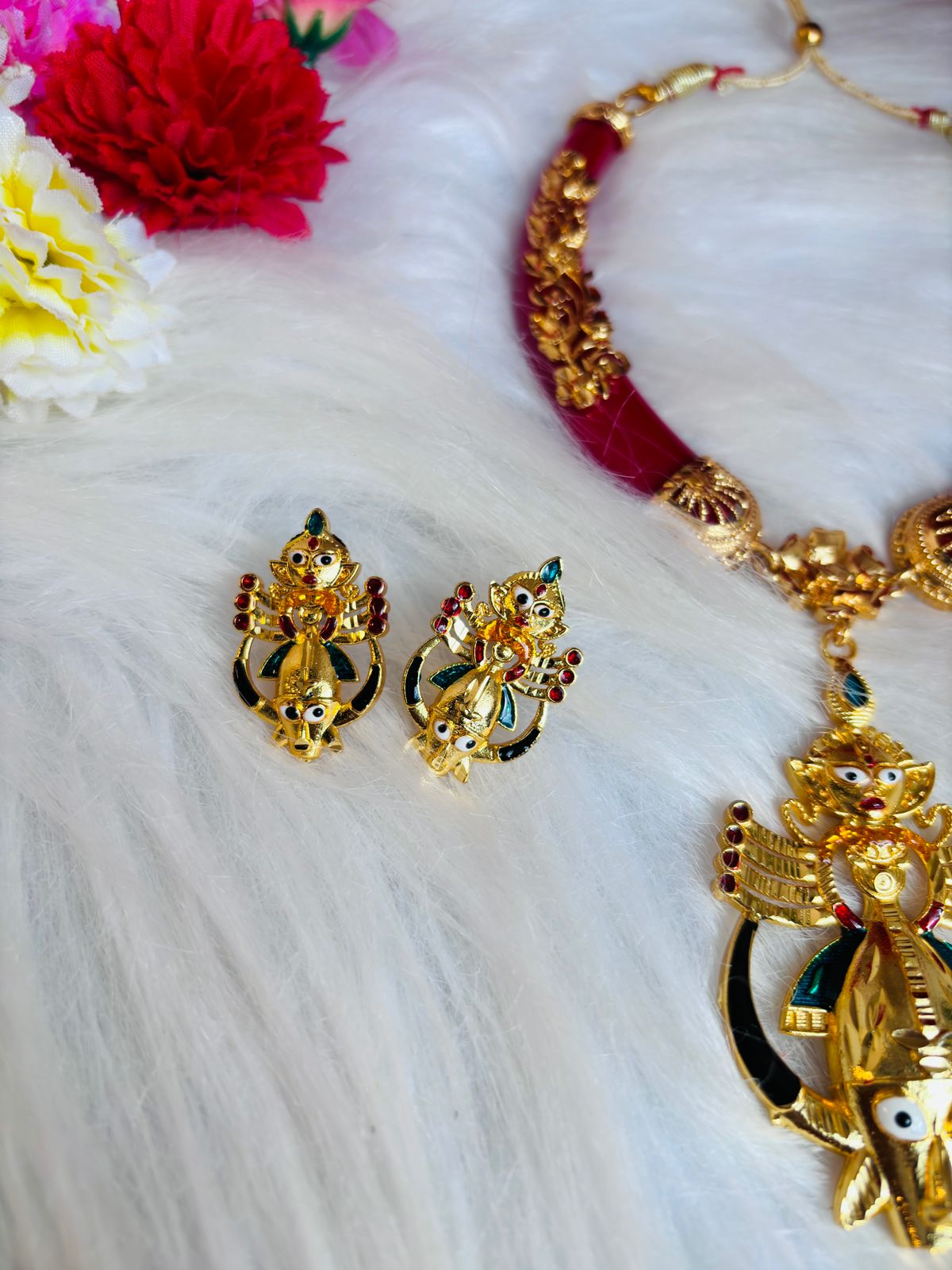 Mahishasura Mardini Necklace Set