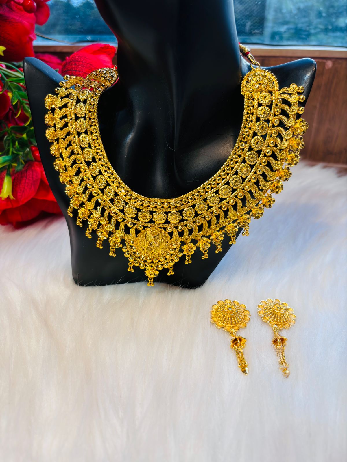 Wedding Day- Gold Plated Bridal Necklace Set