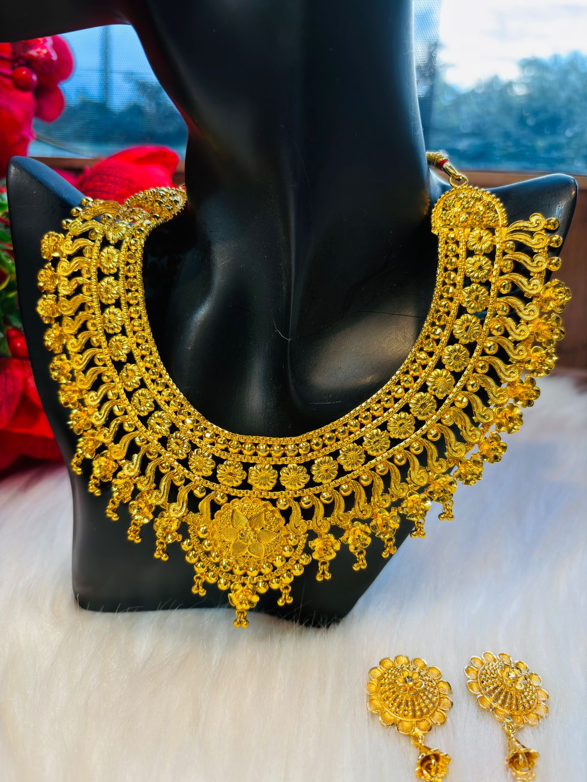 Wedding Day- Gold Plated Bridal Necklace Set