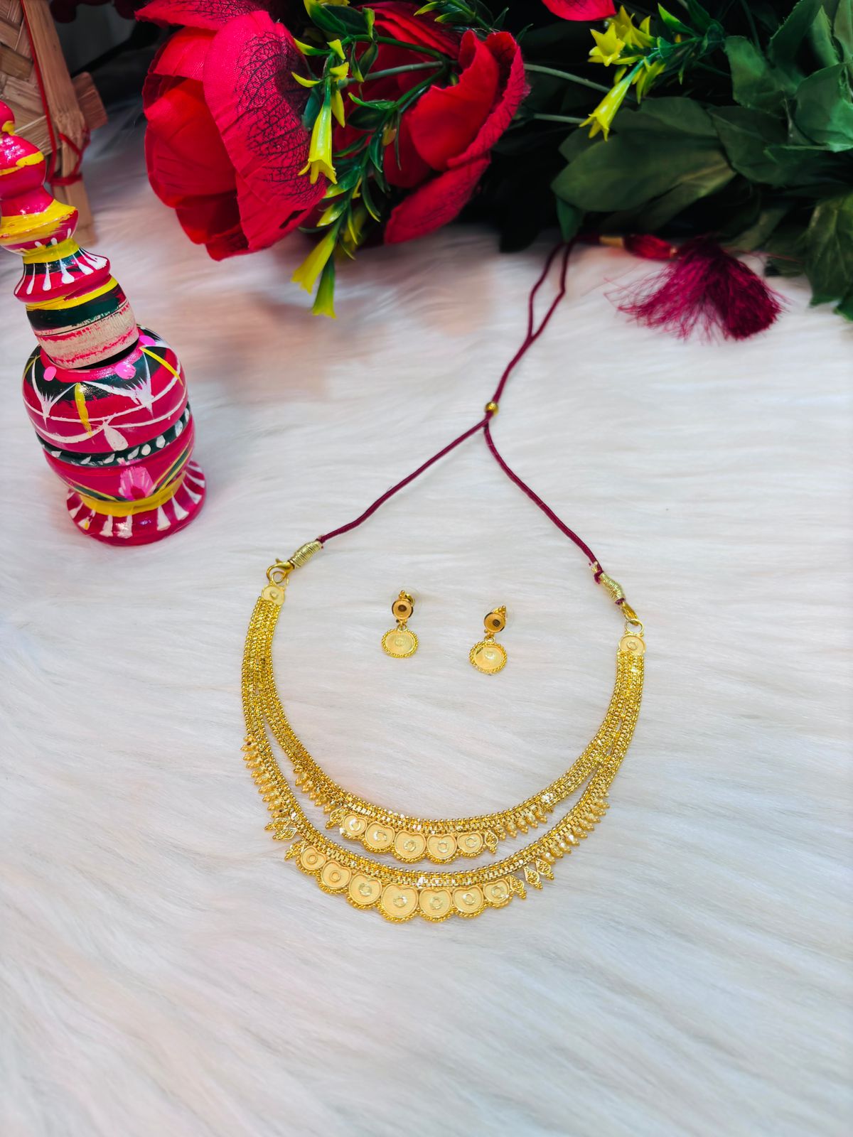 A Suitable Gold Plated  Necklace Set